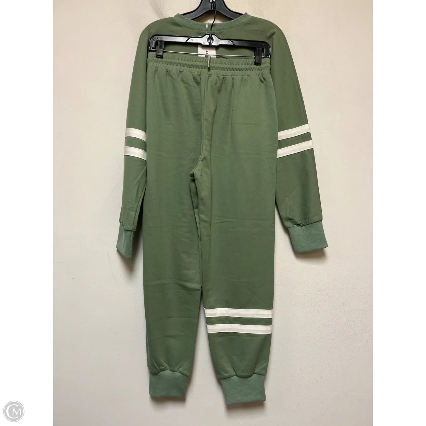 Athletic Pants 2pc By Zesica In Green & White, Size: M