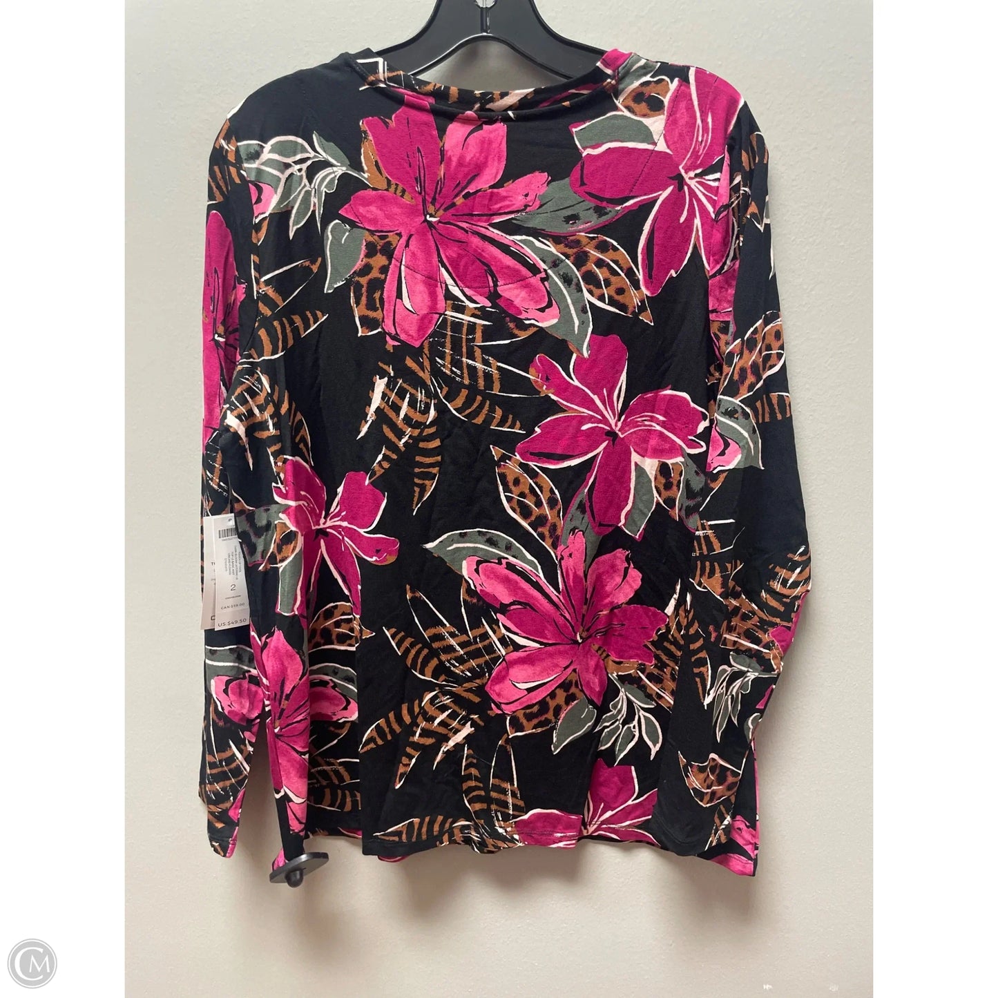 Top Long Sleeve By Chicos In Floral Print, Size: L