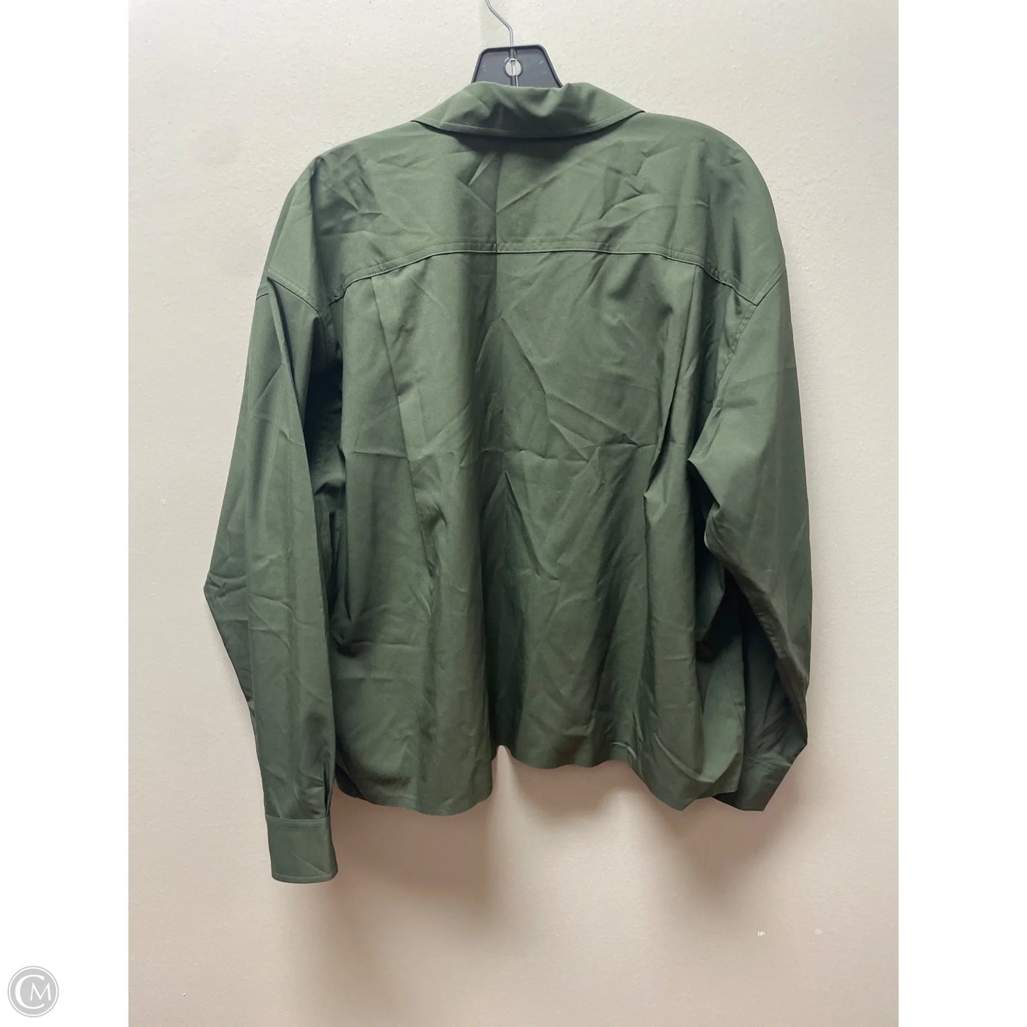 Athletic Top Long Sleeve Collar By Athleta In Green, Size: M