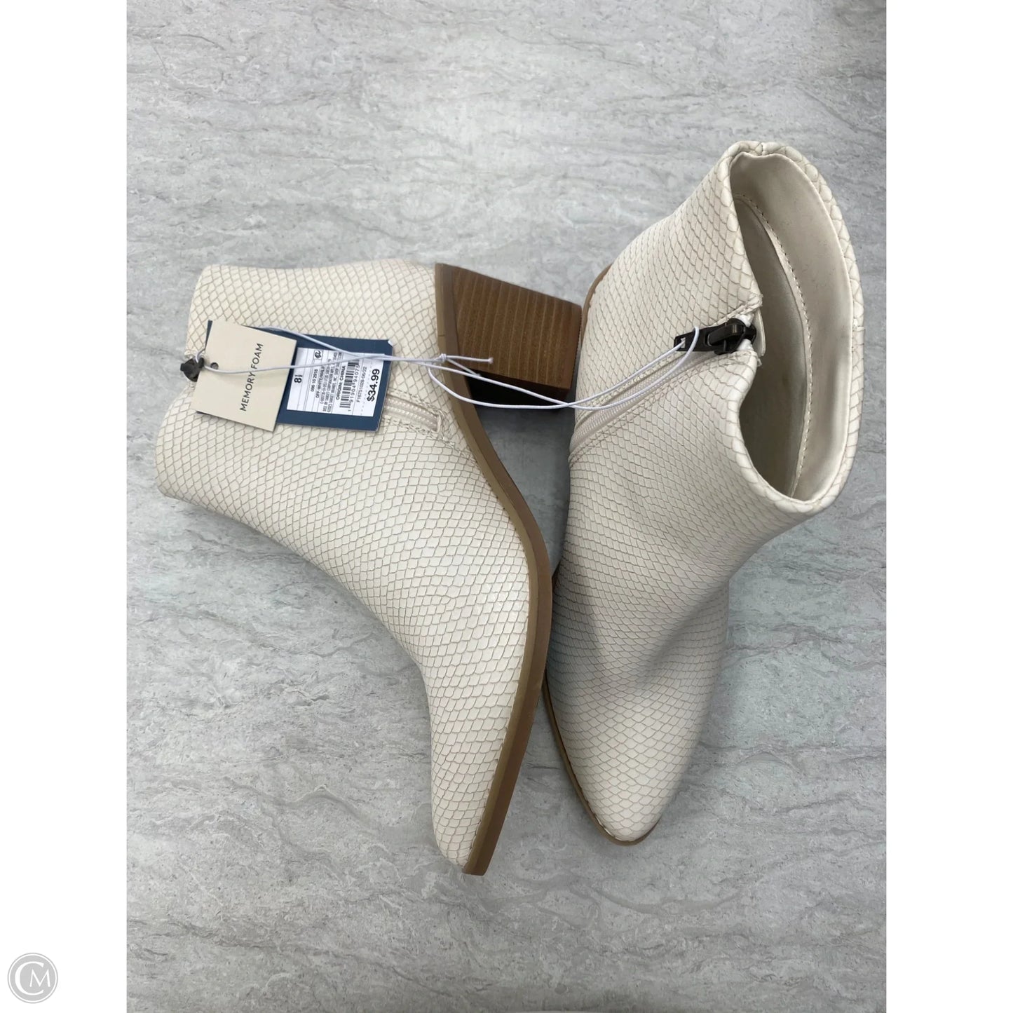 Boots Ankle Heels By Universal Thread In Cream, Size: 8.5