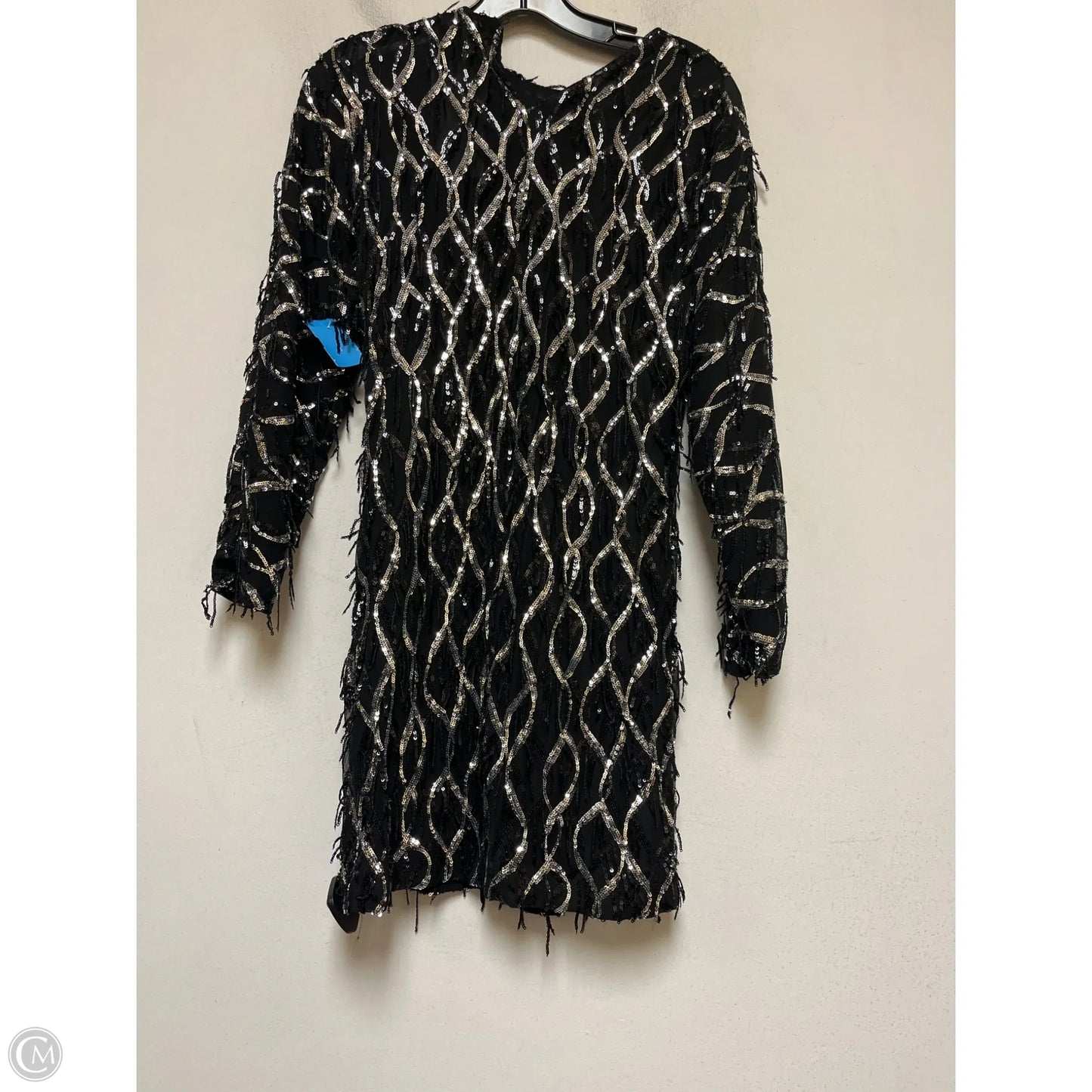 Dress Casual Short By Zara In Black & Silver, Size: Xs