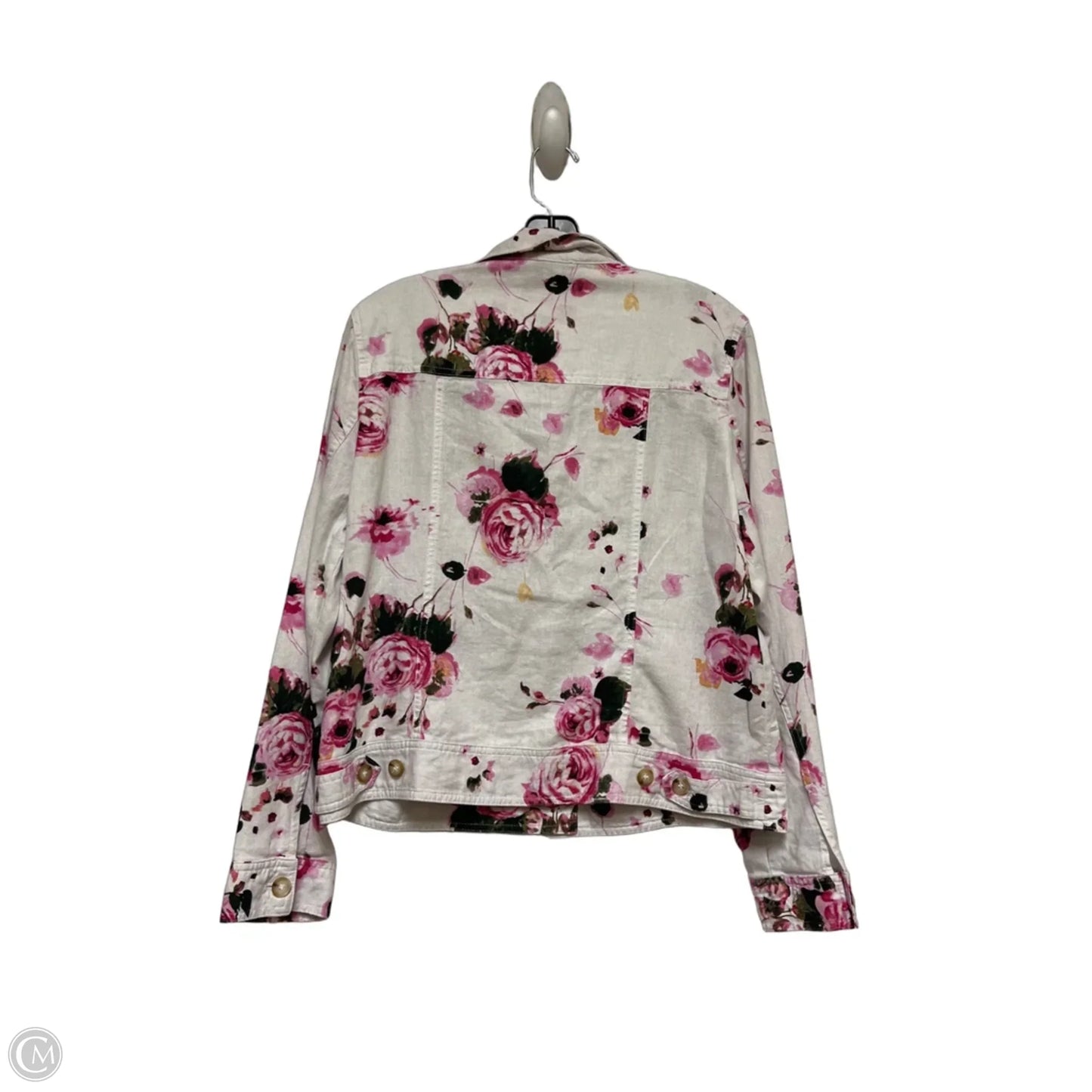 Jacket Shirt By Tahari In Floral Print, Size: L
