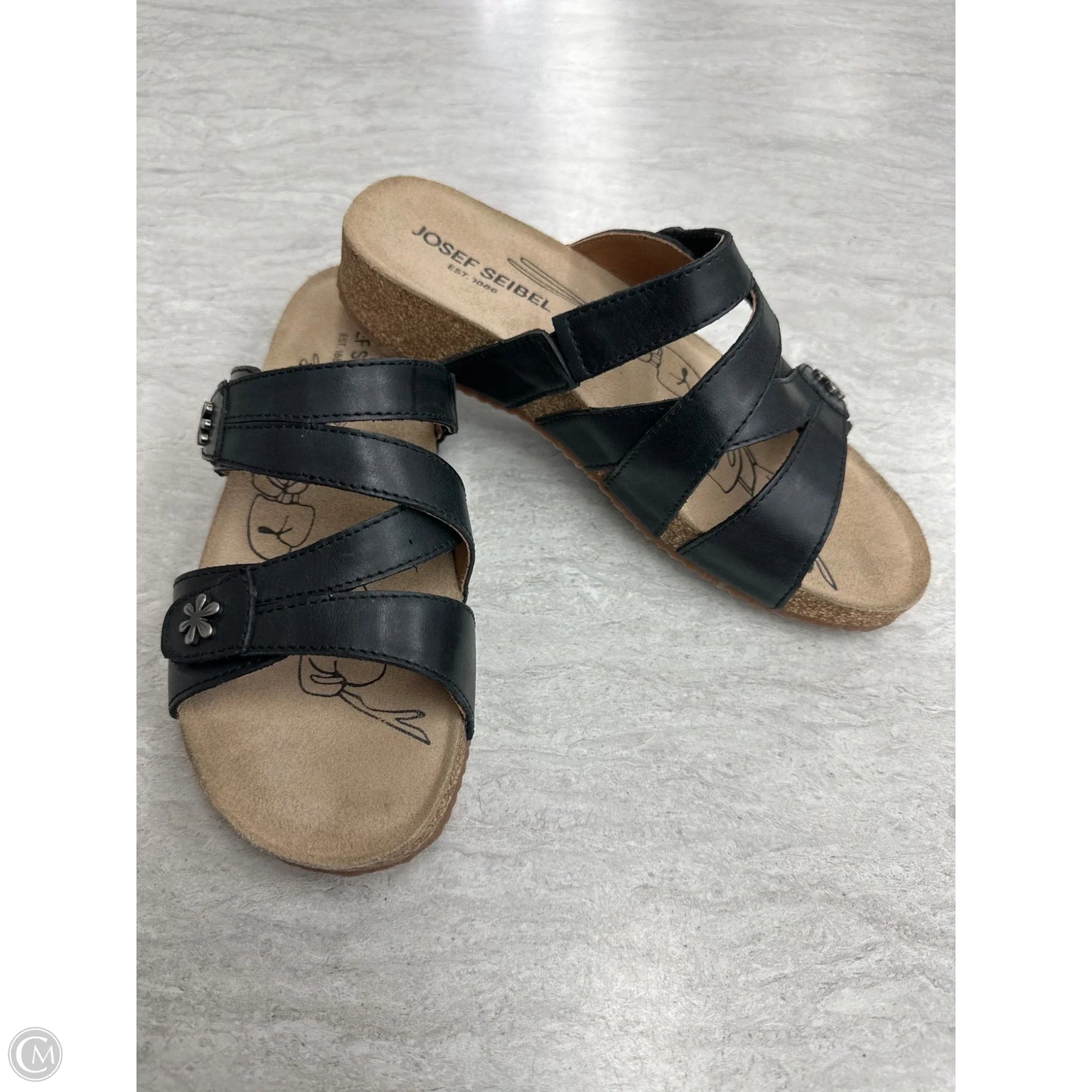 Sandals Flats By Josef Seibel In Black, Size: 7.5