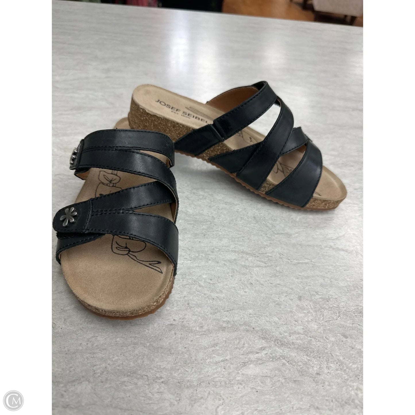 Sandals Flats By Josef Seibel In Black, Size: 6.5