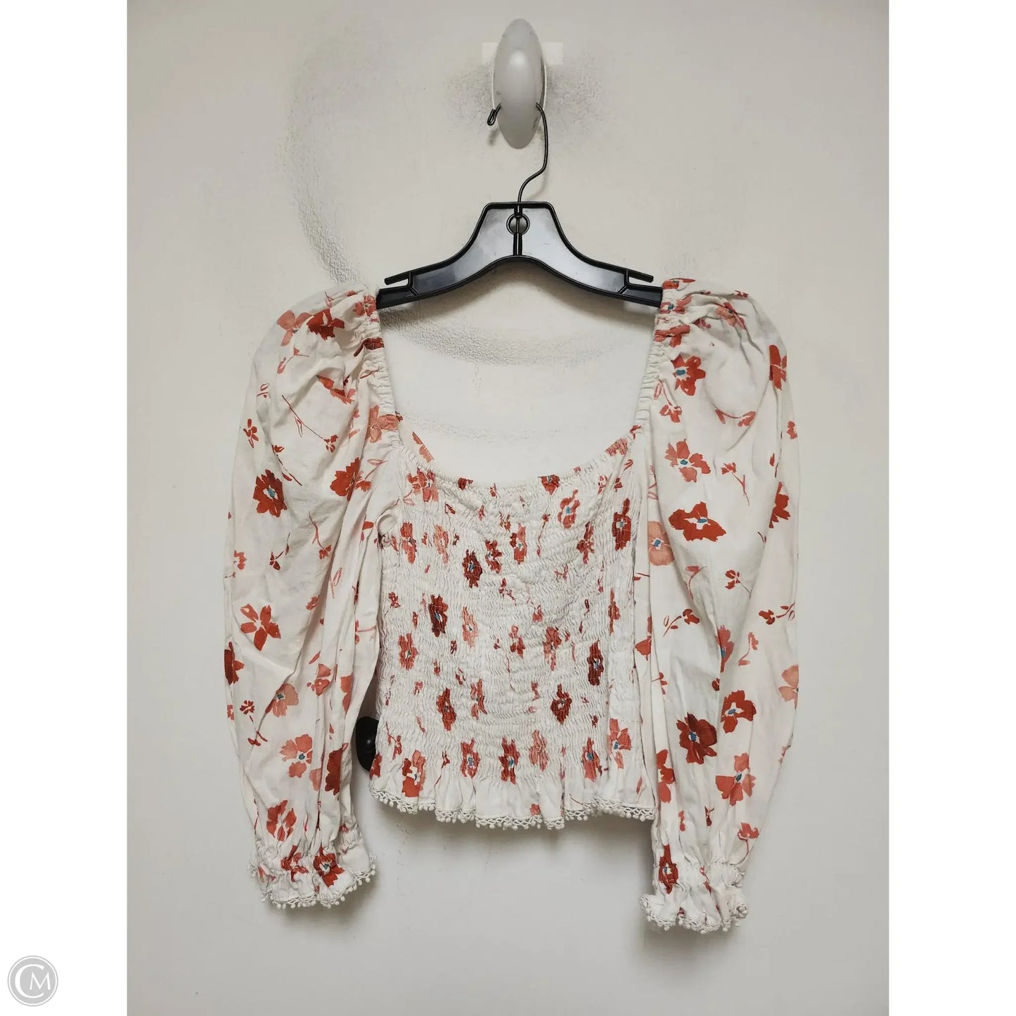 Top Long Sleeve By Zara In Floral Print, Size: S