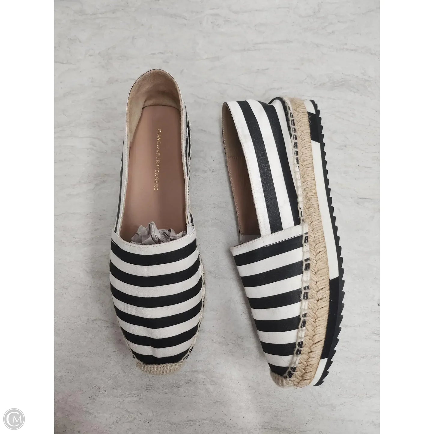 Shoes Designer By Diane Von Furstenberg In Striped Pattern, Size: 7