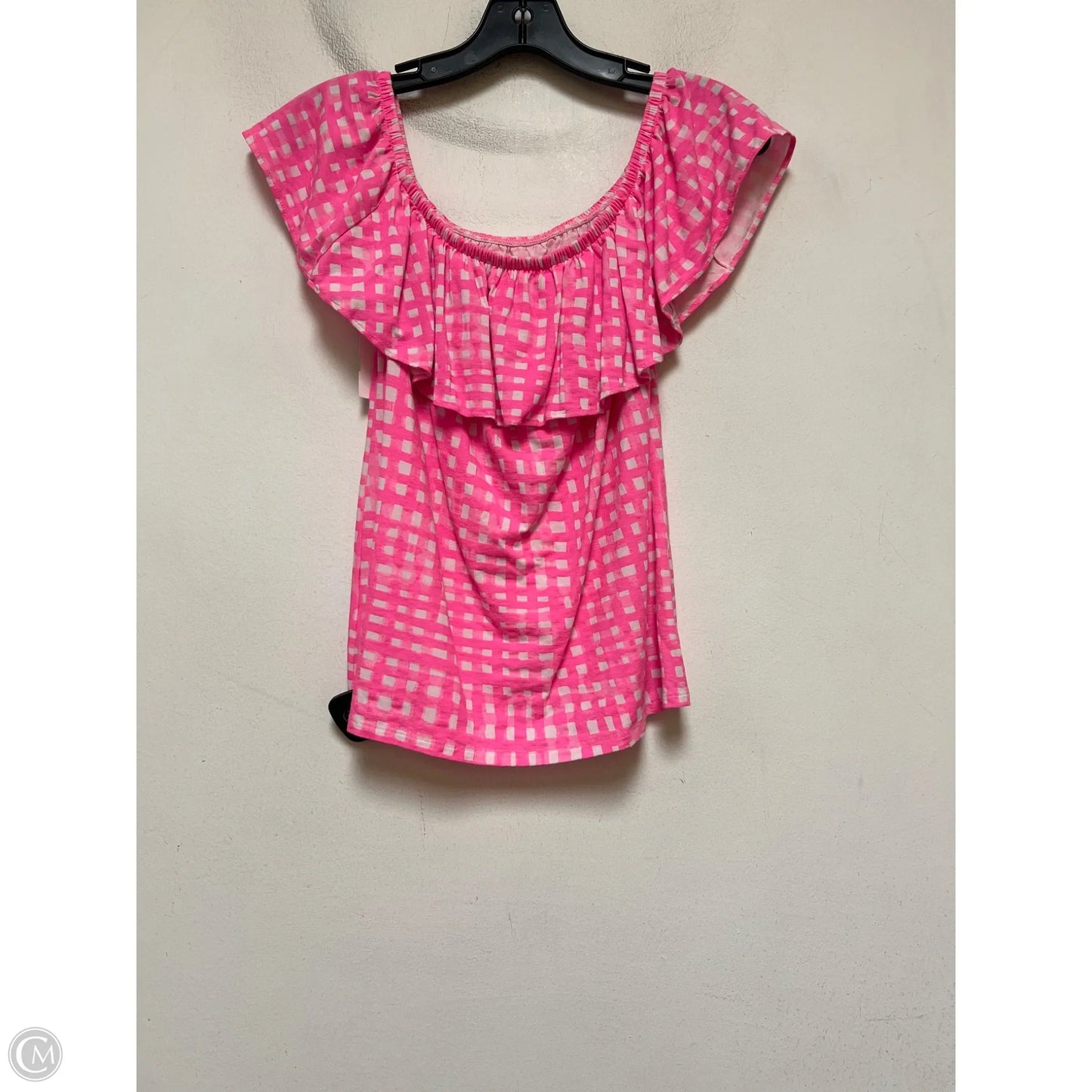 Top Short Sleeve Designer By Lilly Pulitzer In Checkered Pattern, Size: Xs