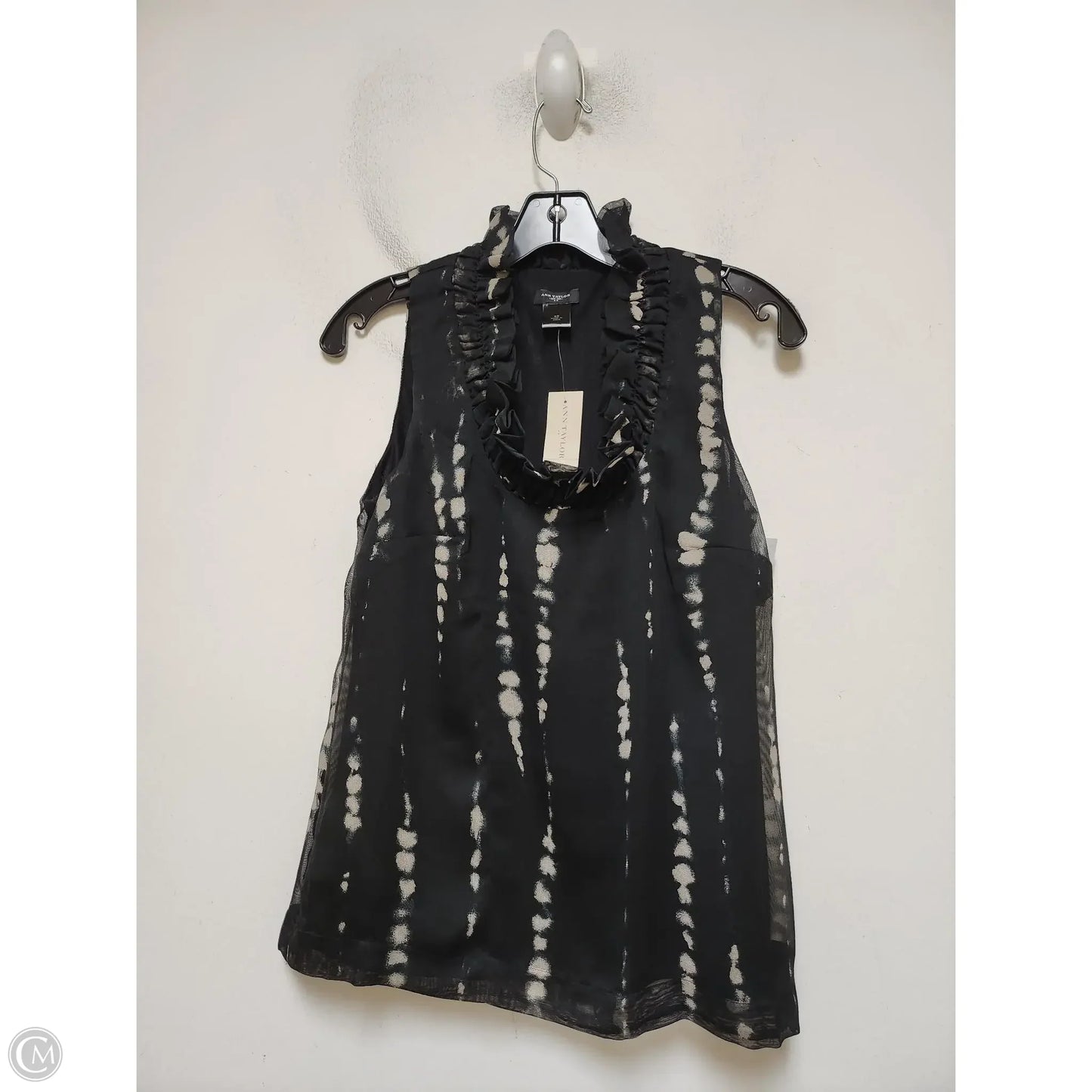 Top Sleeveless By Ann Taylor In Black & Tan, Size: Xs