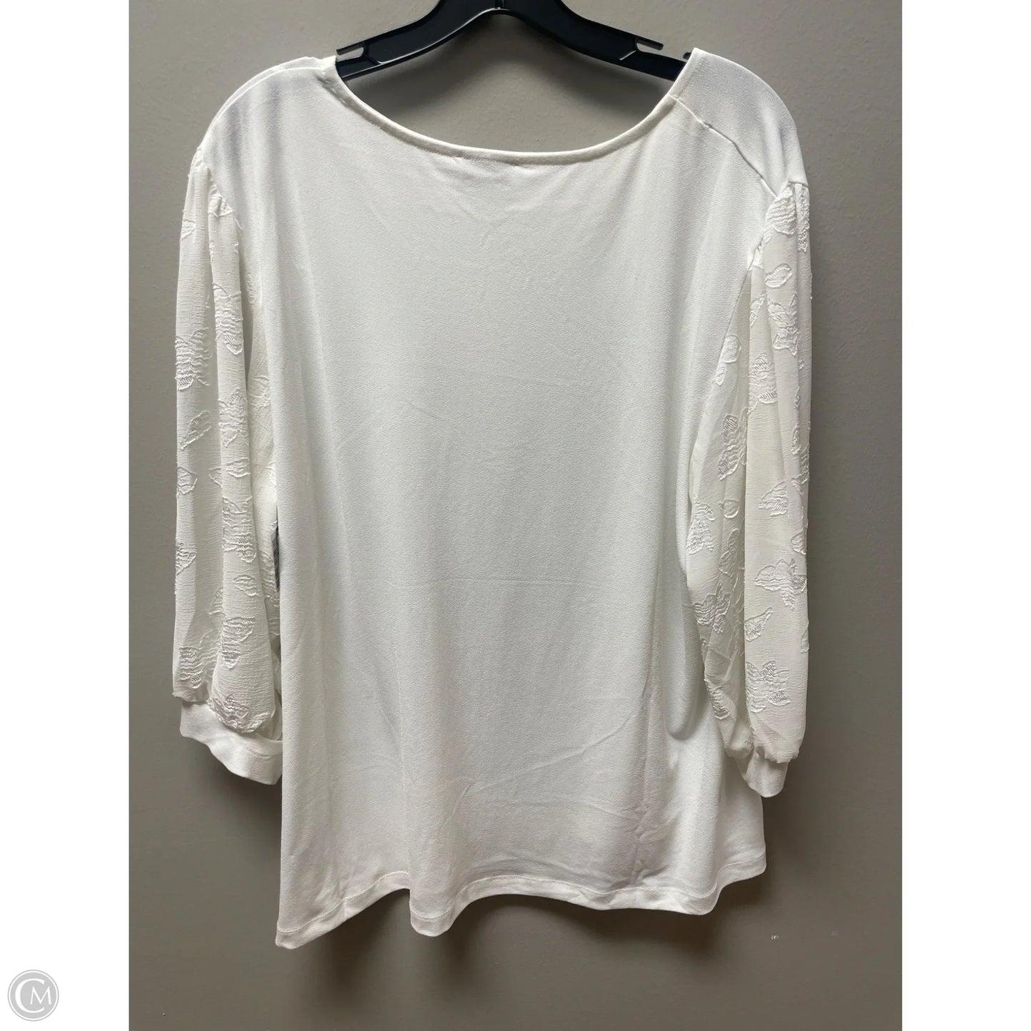 Top Short Sleeve By Carmen By Carmen Marc Valvo In White, Size: 2x