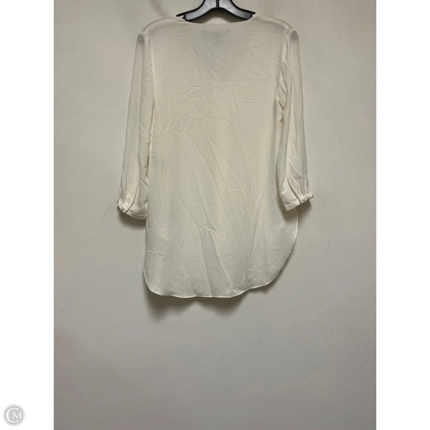 Top Long Sleeve By White House Black Market In Ivory, Size: Xs