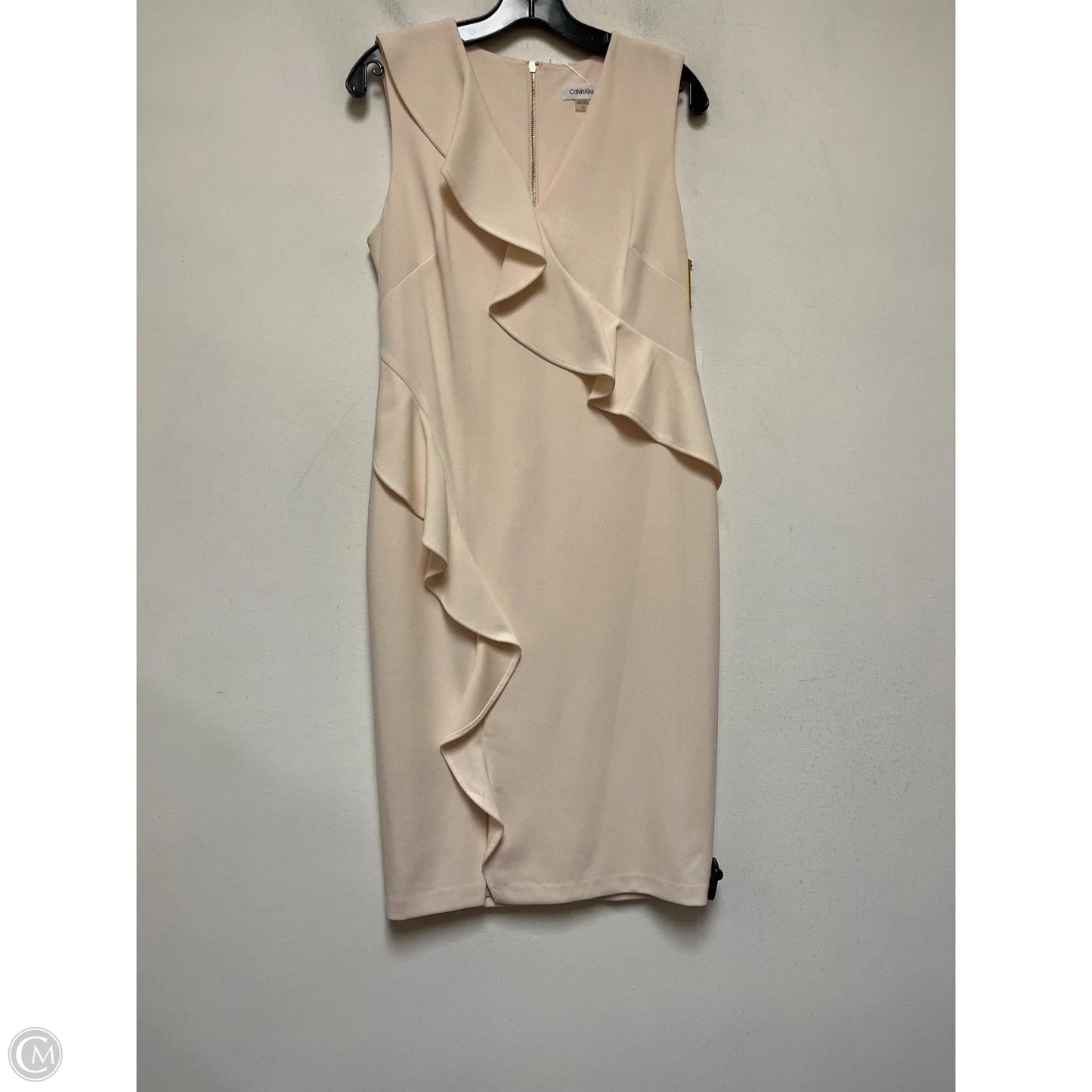 Dress Casual Midi By Calvin Klein In Peach, Size: M