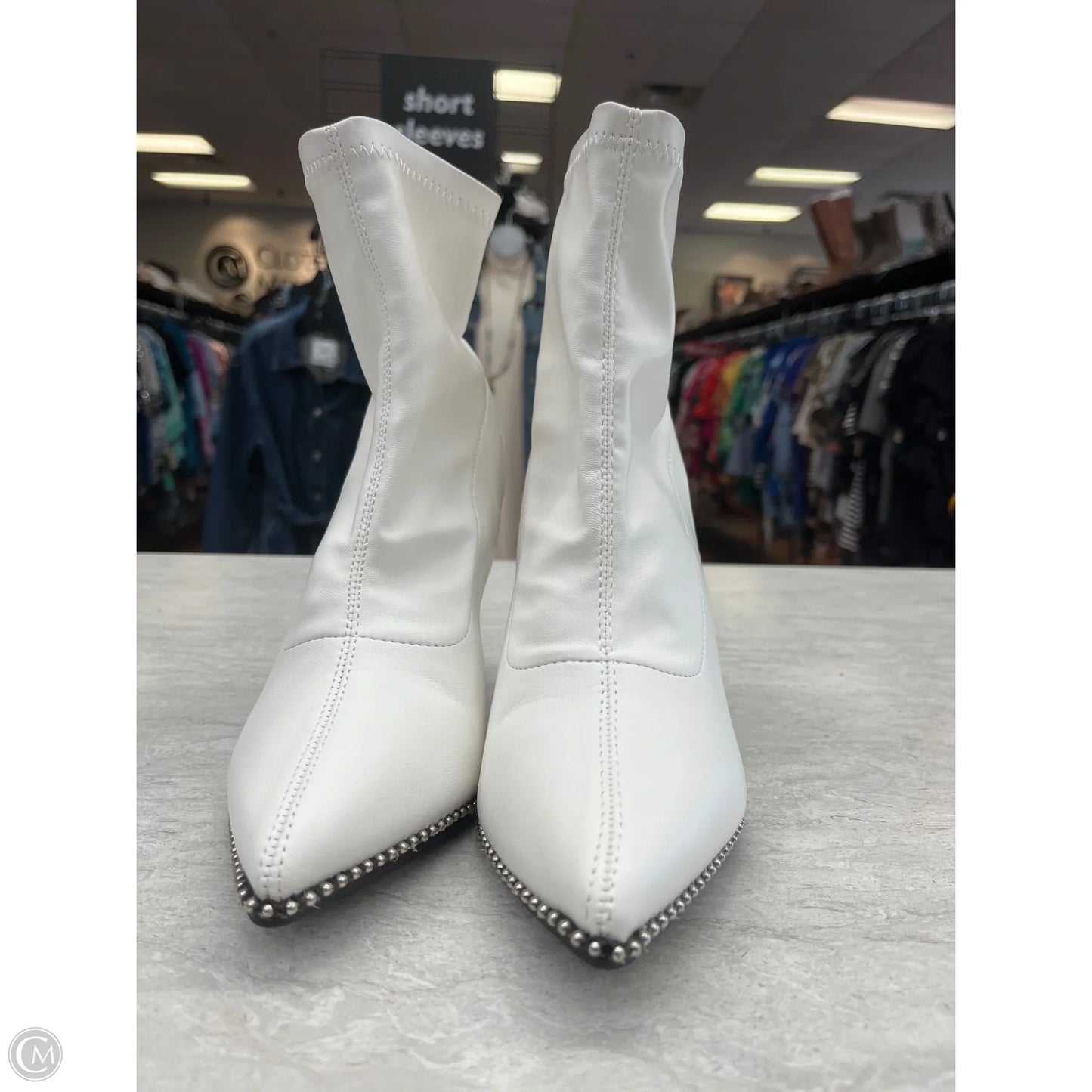 Boots Ankle Heels By Bar Iii In White, Size: 7
