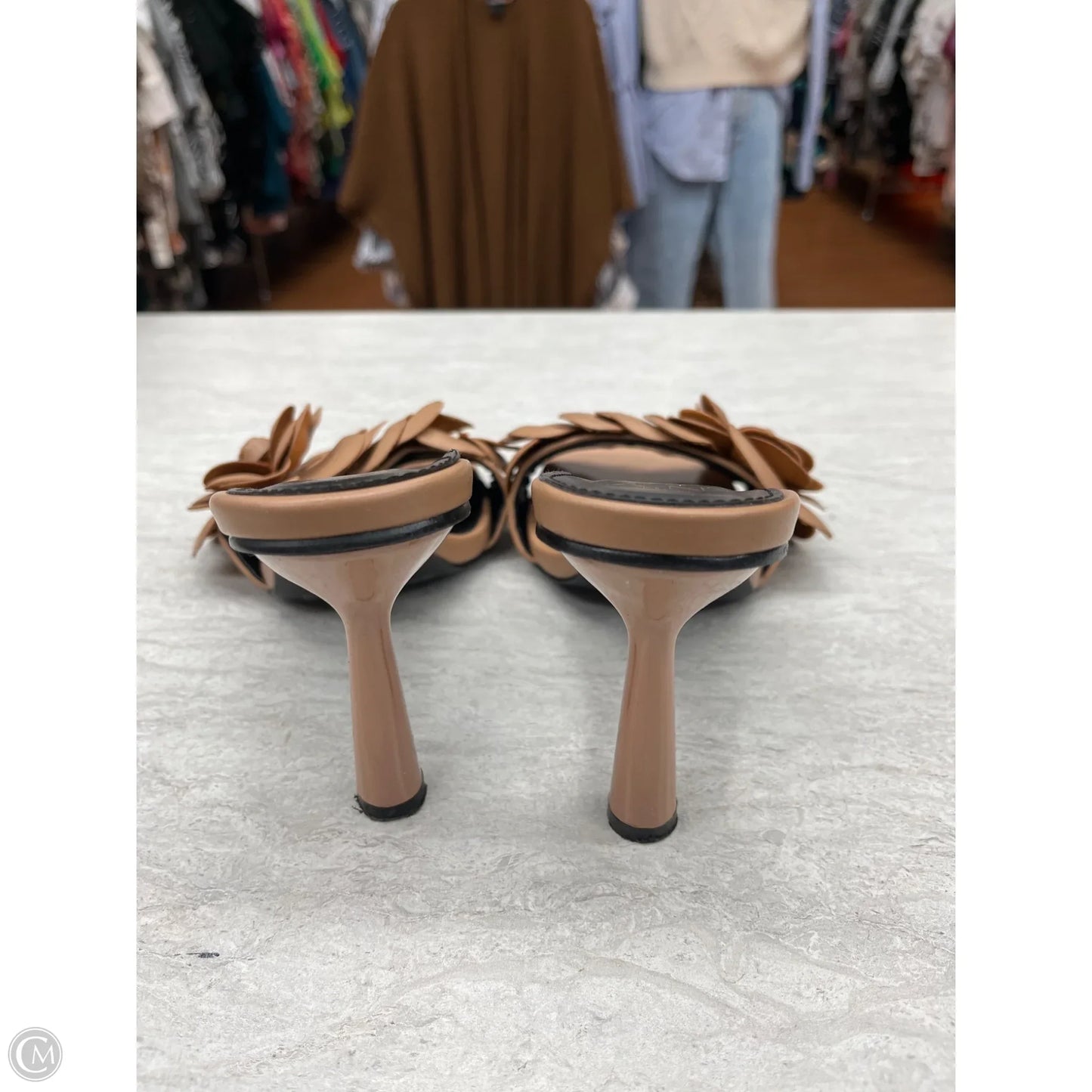 Sandals Heels Kitten By New York And Co In Brown, Size: 8.5