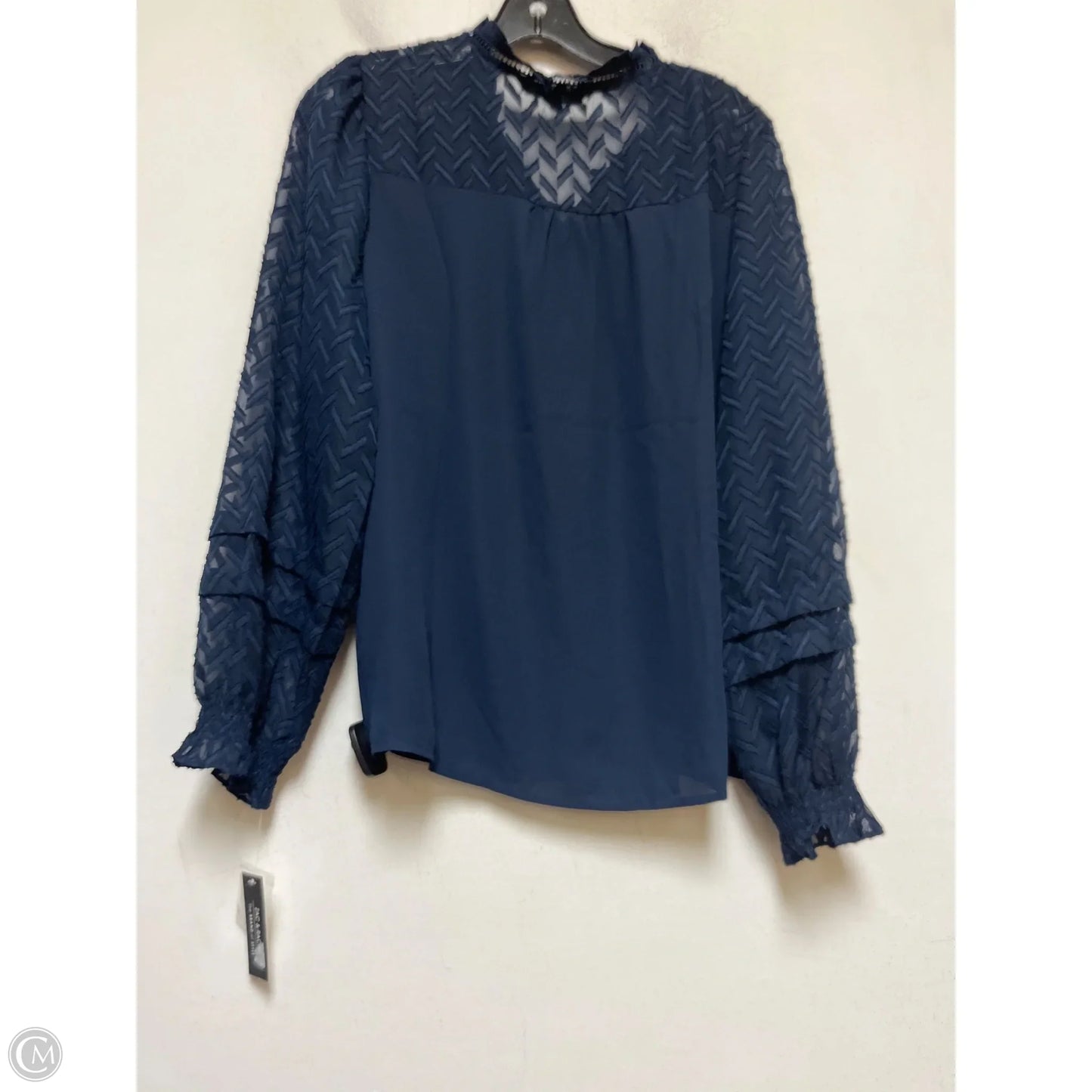 Top Long Sleeve By Zac And Rachel In Navy, Size: L