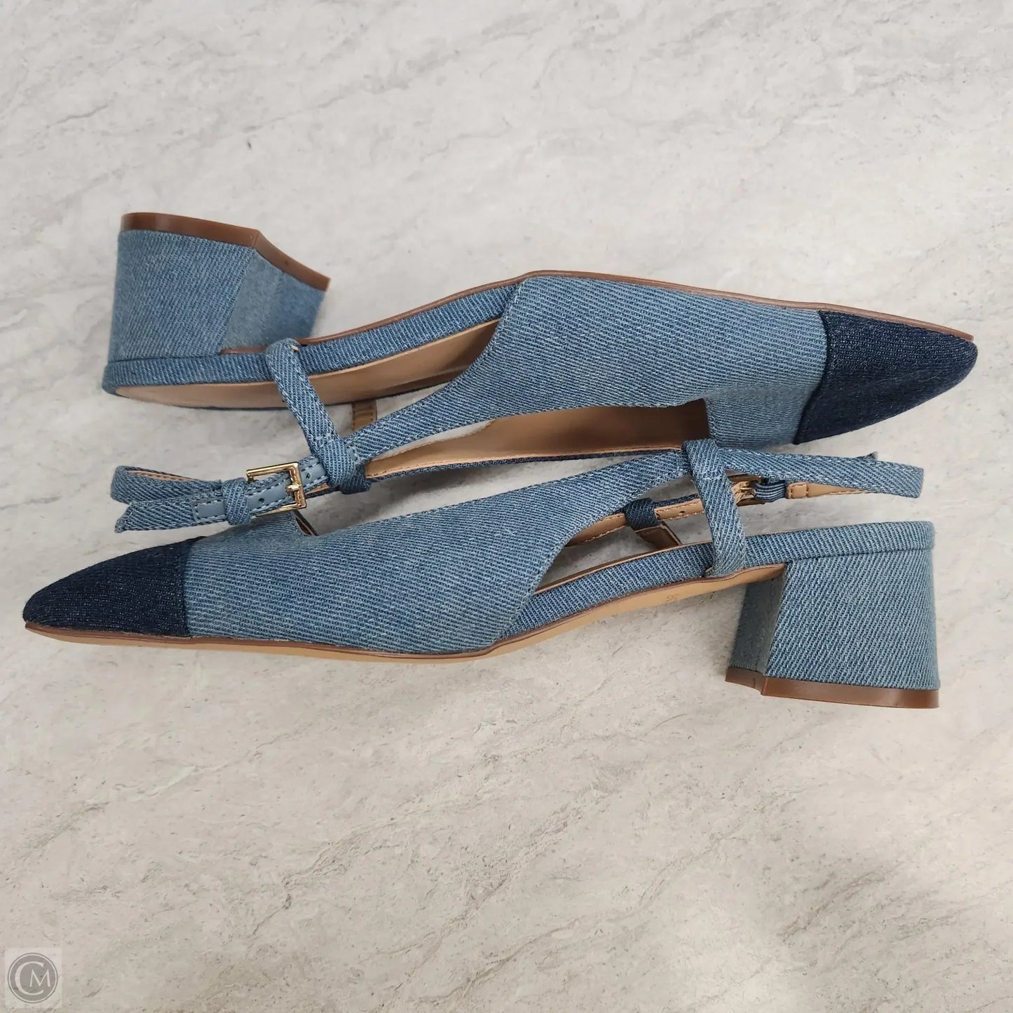 Shoes Heels Block By Ann Taylor In Blue Denim, Size: 6.5