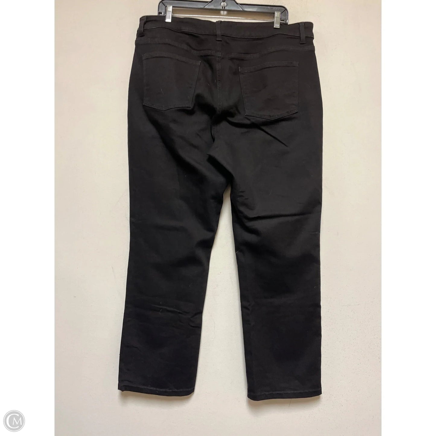 Jeans Straight By Talbots In Black Denim, Size: 16