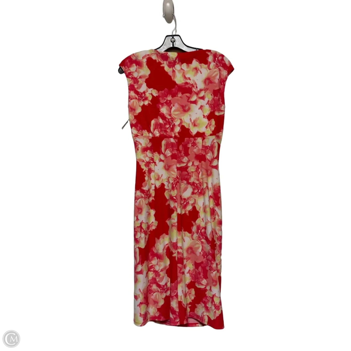 Dress Casual Midi By Lauren By Ralph Lauren In Pink & Yellow, Size: S