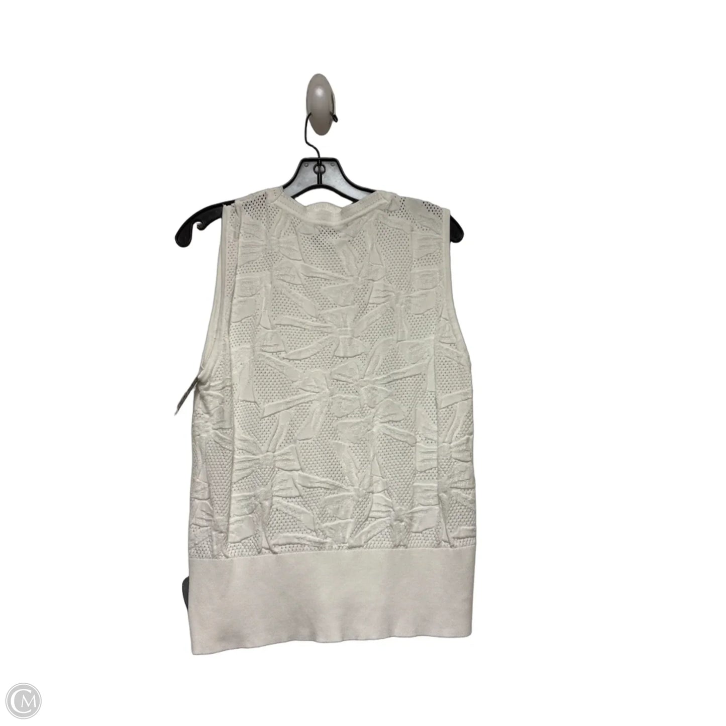 Top Sleeveless Designer By Karl Lagerfeld In White, Size: L