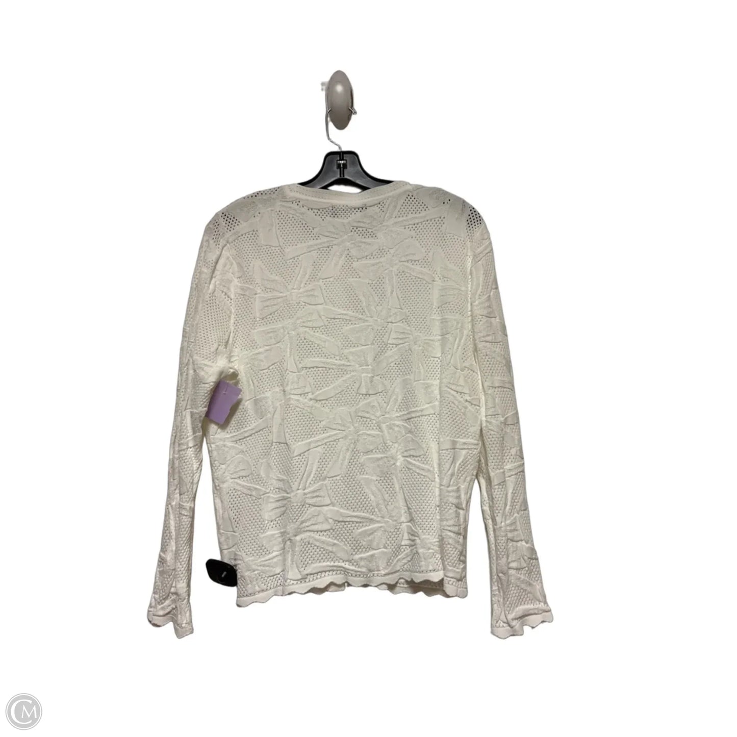 Cardigan Designer By Karl Lagerfeld In White, Size: L