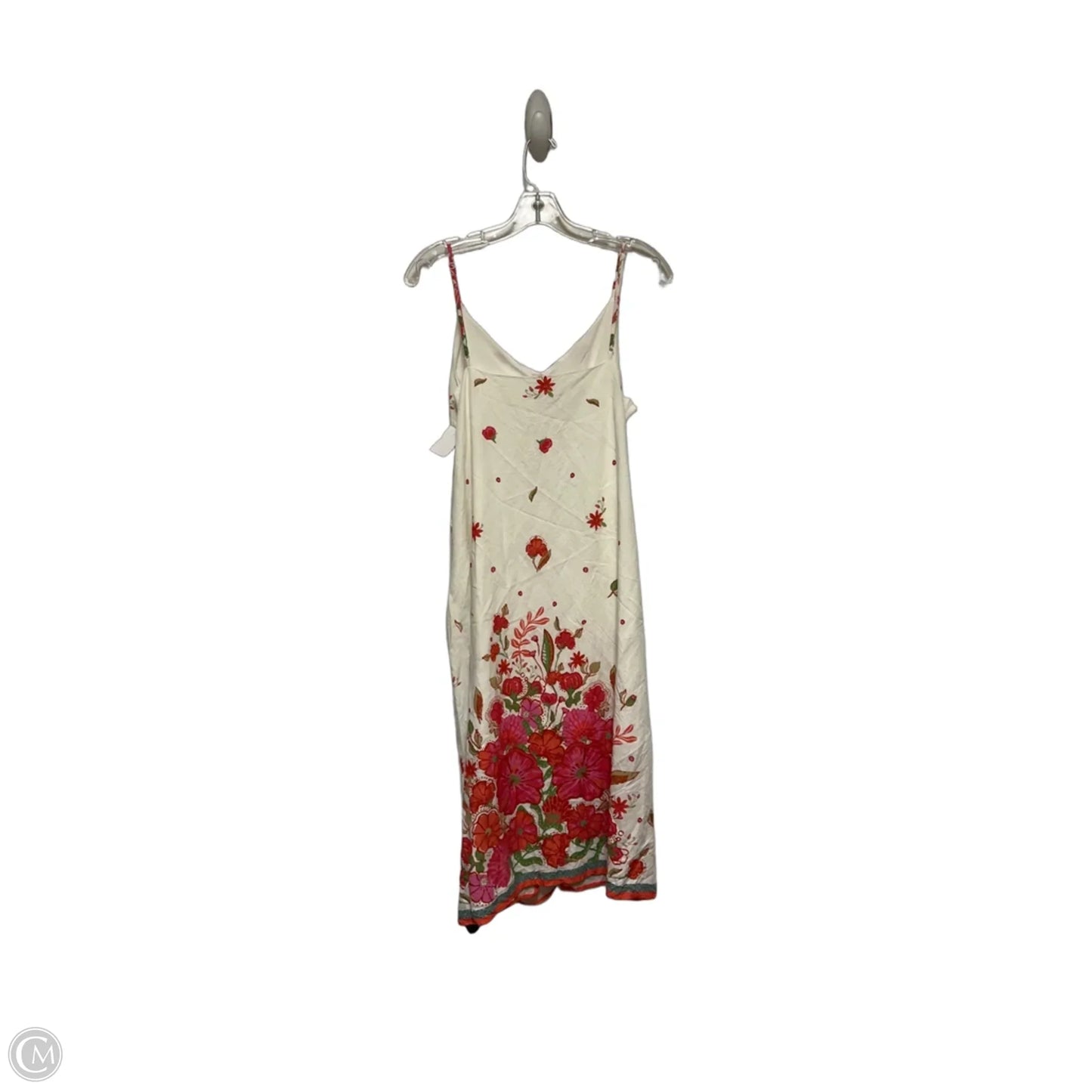Dress Casual Midi By Skies Are Blue In Red & White, Size: L