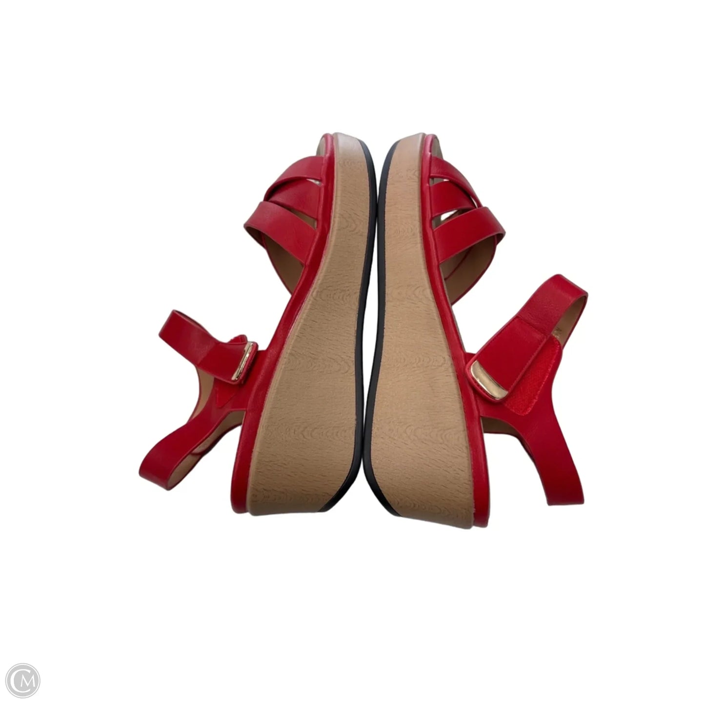 Sandals Heels Wedge By Clothes Mentor In Red, Size: 9