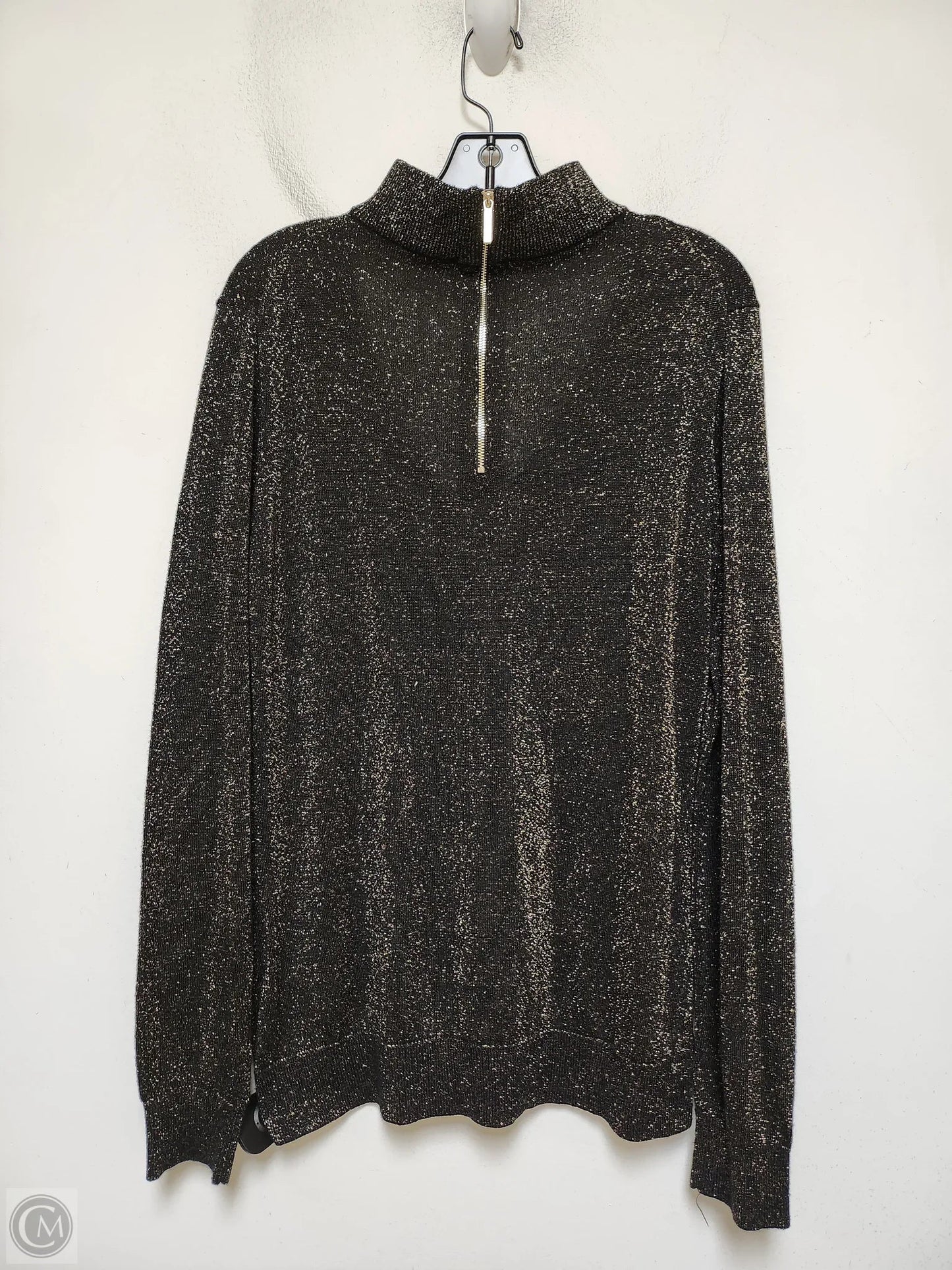 Top Long Sleeve By Michael By Michael Kors In Black & Gold, Size: Xl