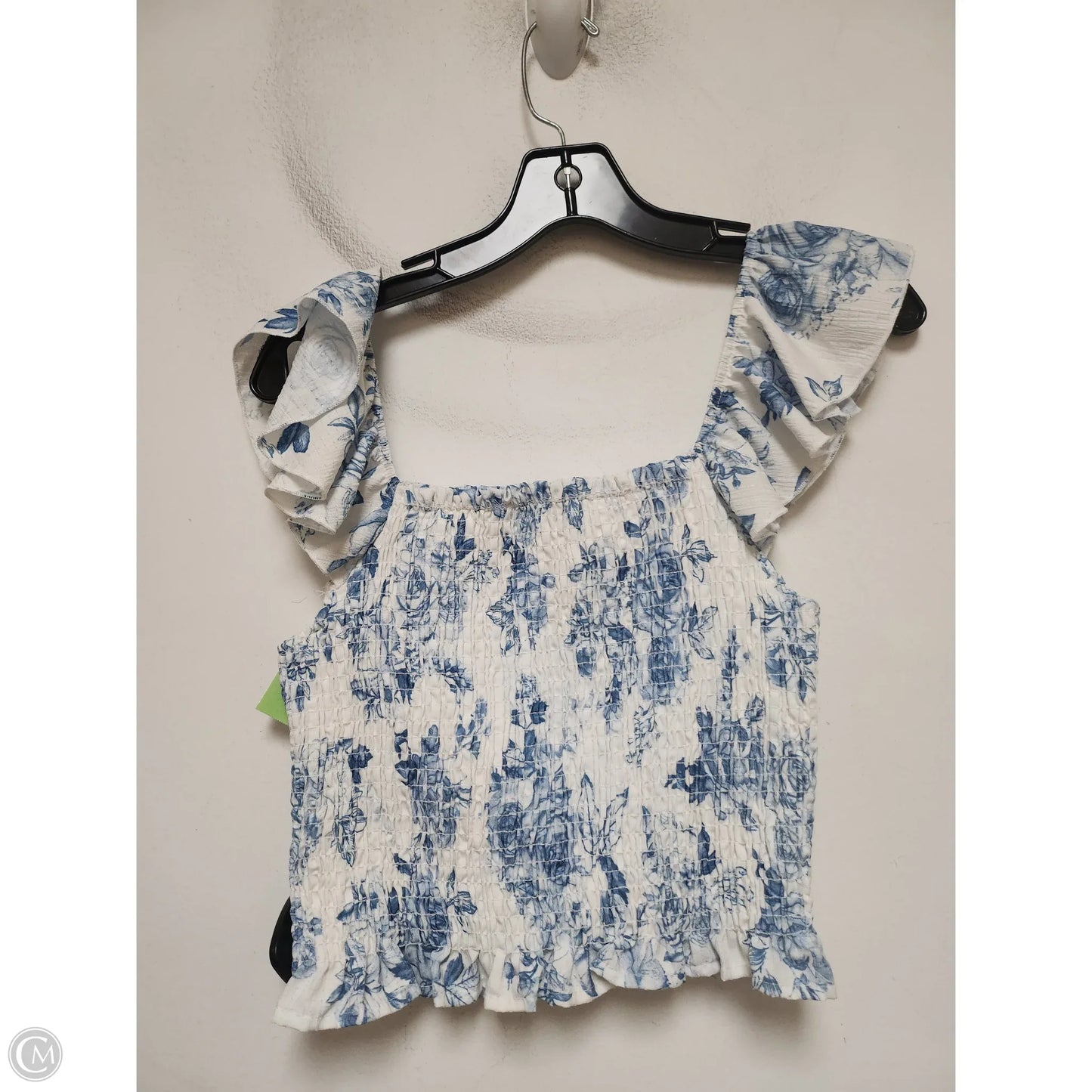 Top Short Sleeve By Altard State In Blue & White, Size: L