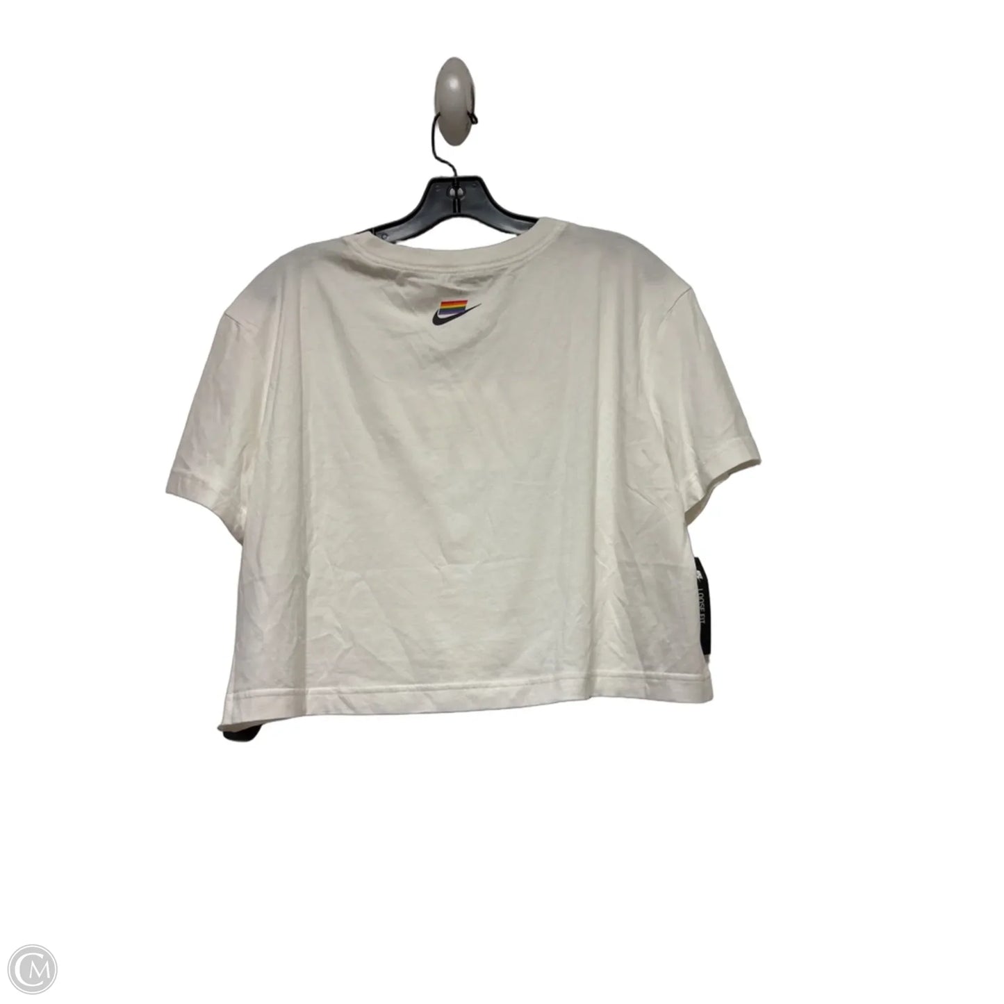 Top Short Sleeve By Nike Apparel In Rainbow Print, Size: M