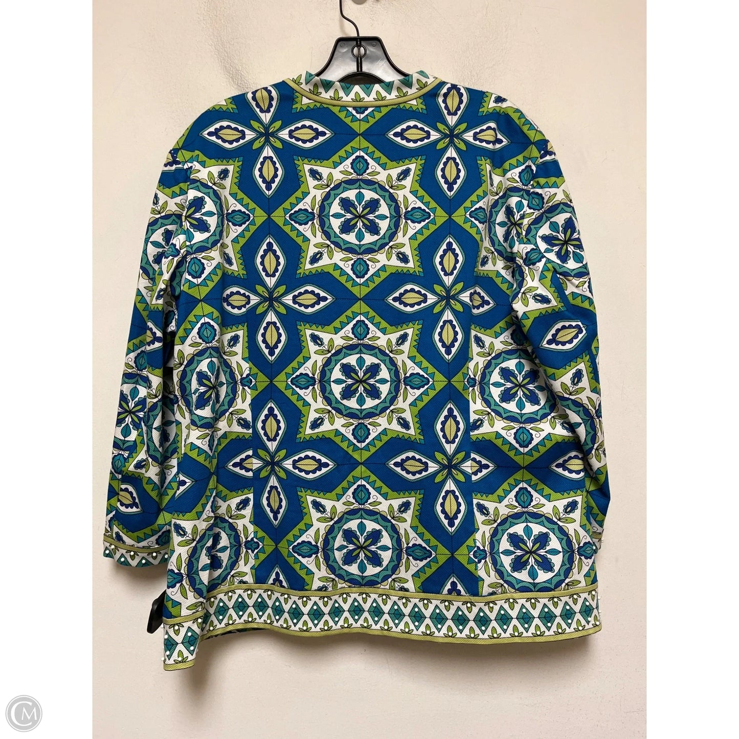 Blazer By Chicos In Blue & Green, Size: Xl