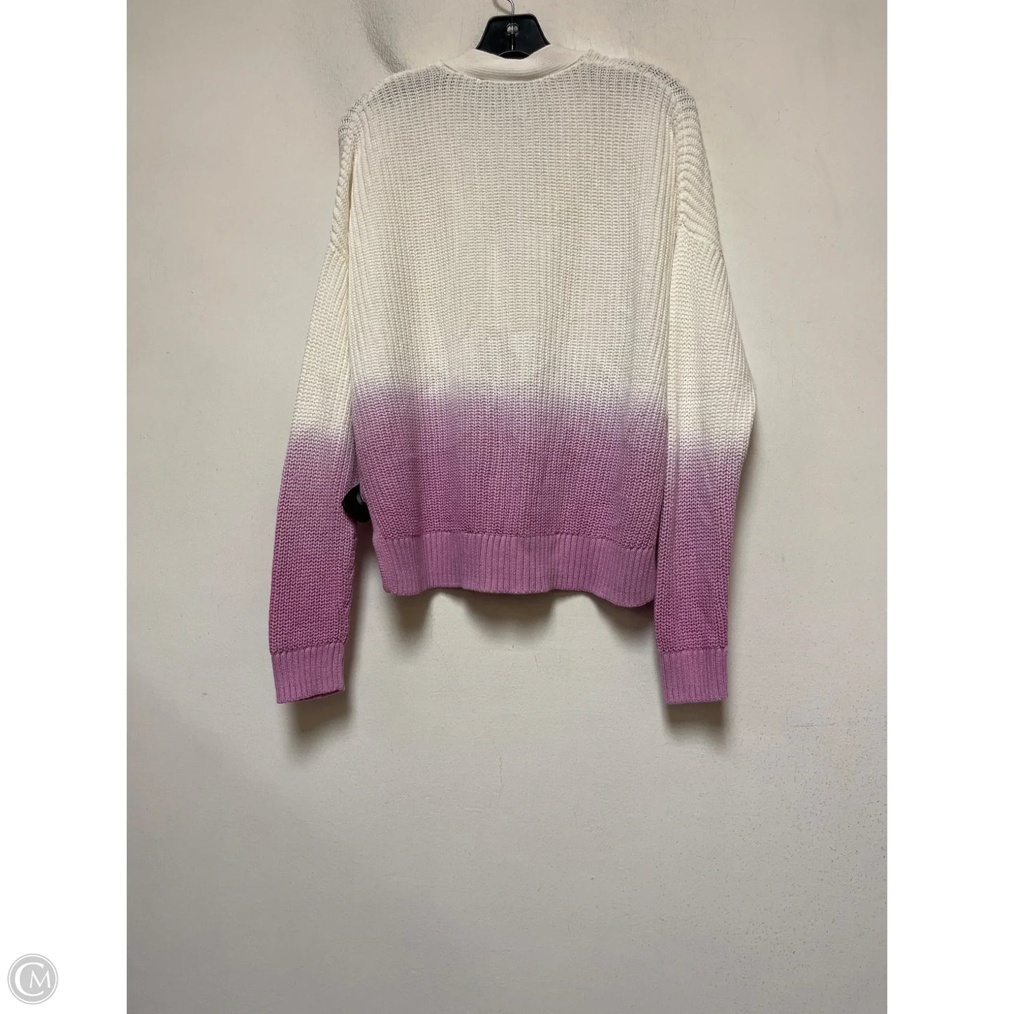 Sweater By Ann Taylor In Pink & White, Size: M