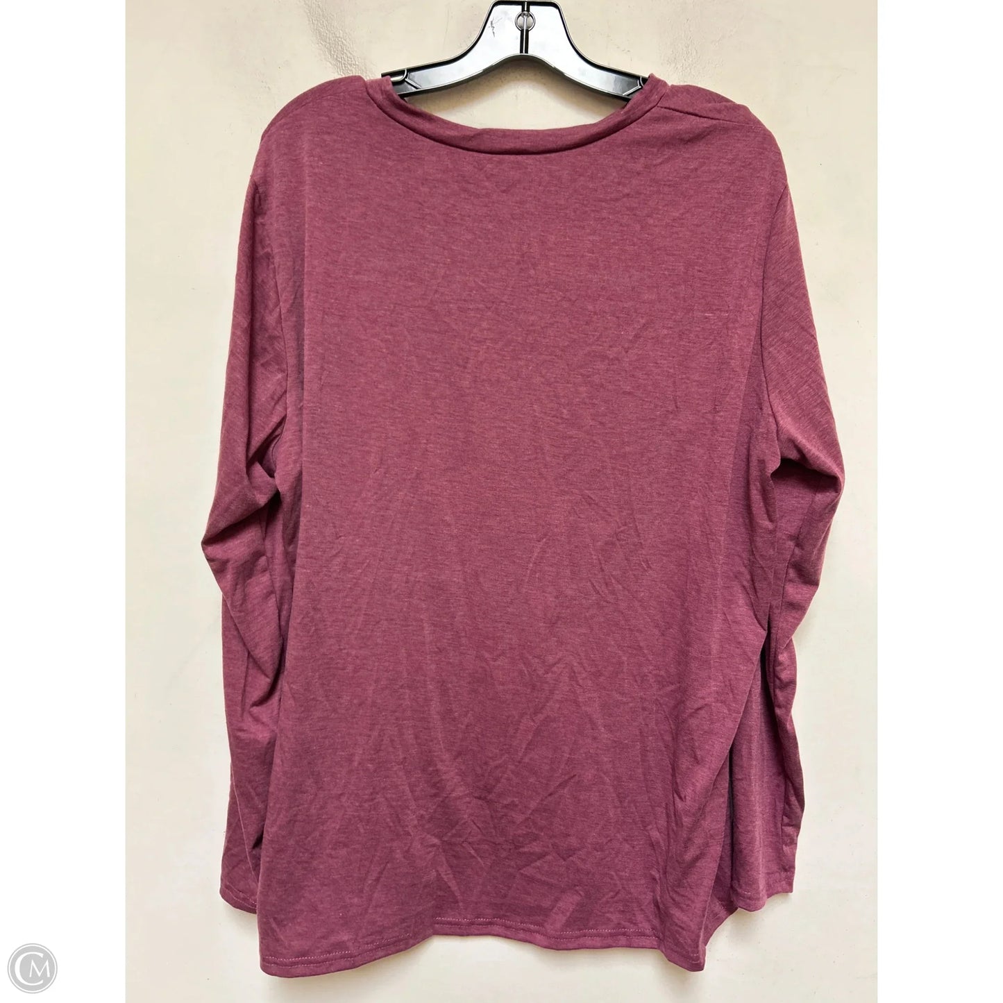Top Long Sleeve By Clothes Mentor In Maroon, Size: 2x