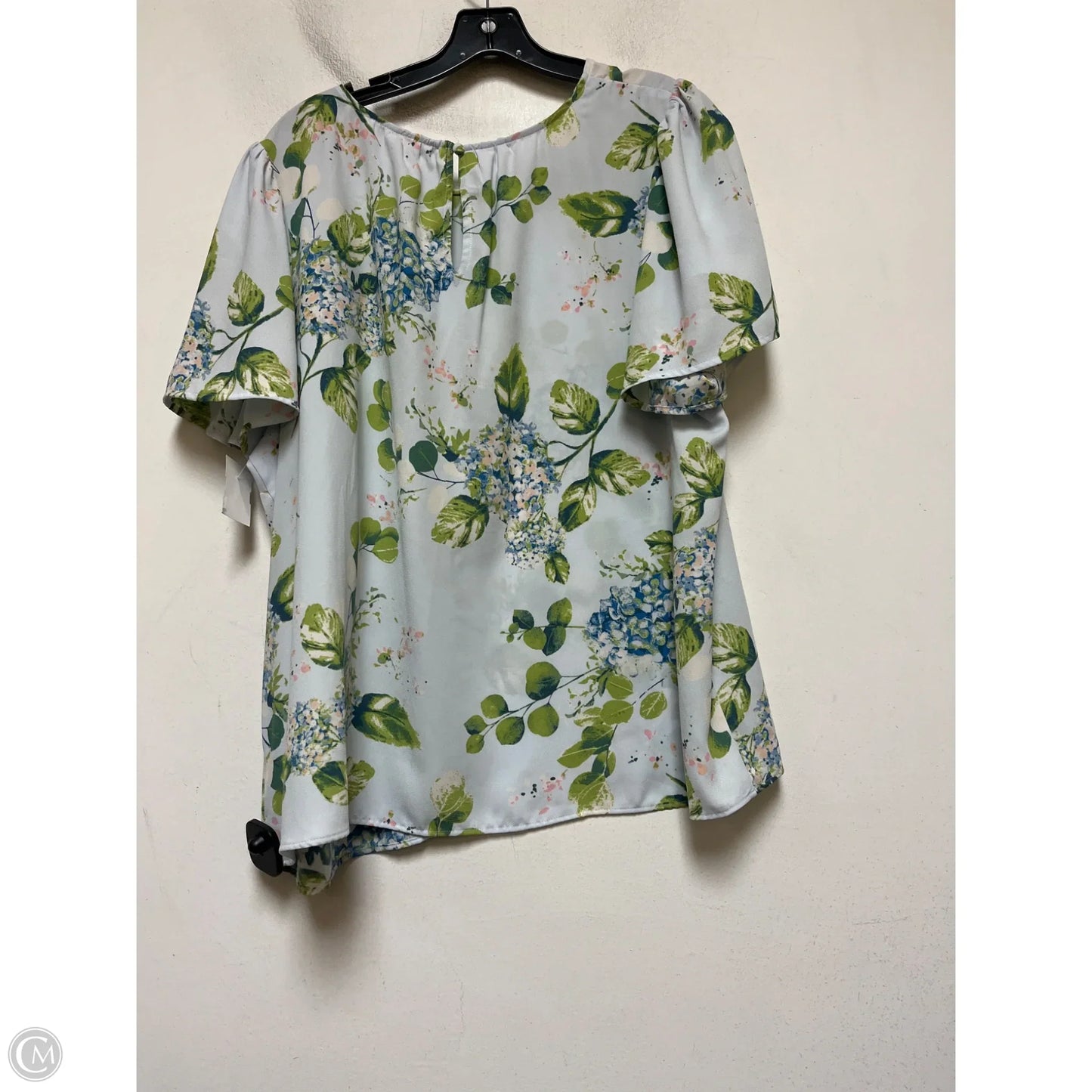 Top Short Sleeve By Lc Lauren Conrad In Blue & Green, Size: 2x