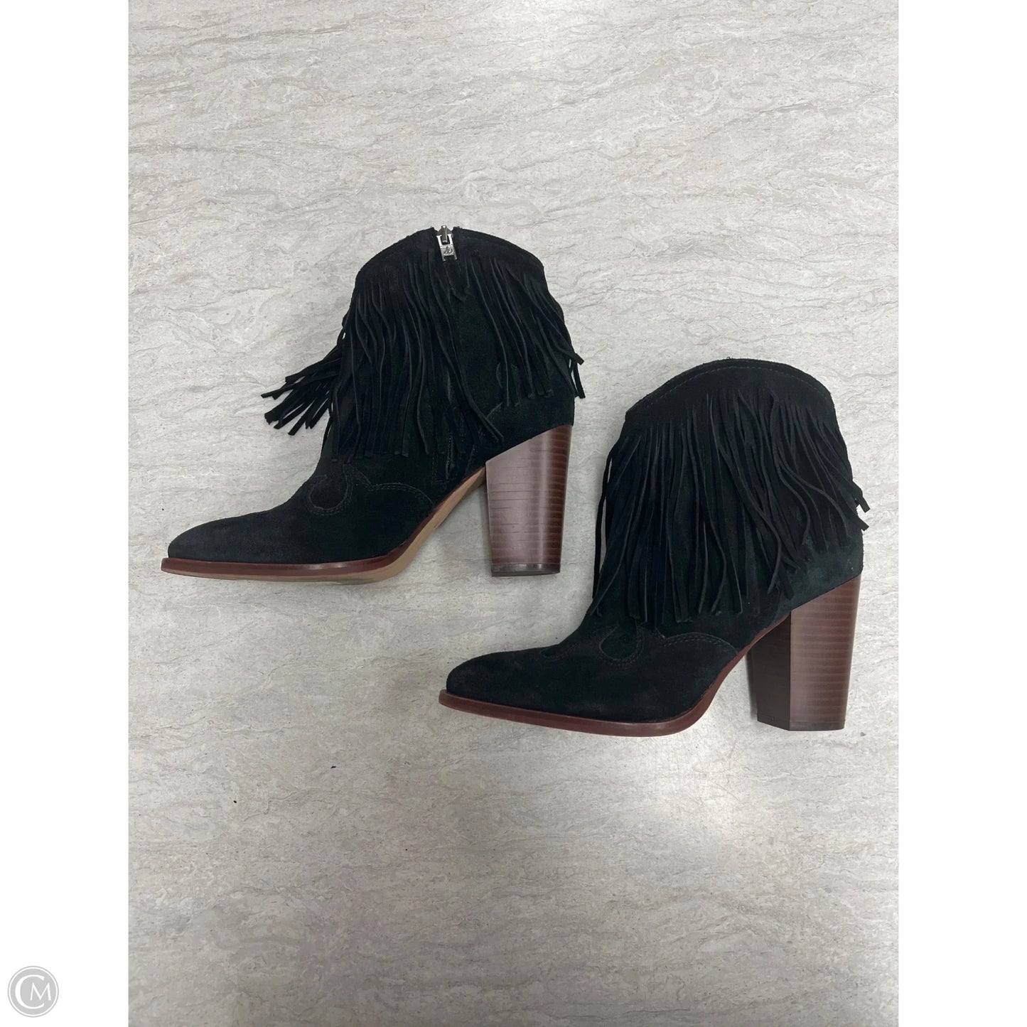Boots Ankle Heels By Sam Edelman In Black & Brown, Size: 8.5
