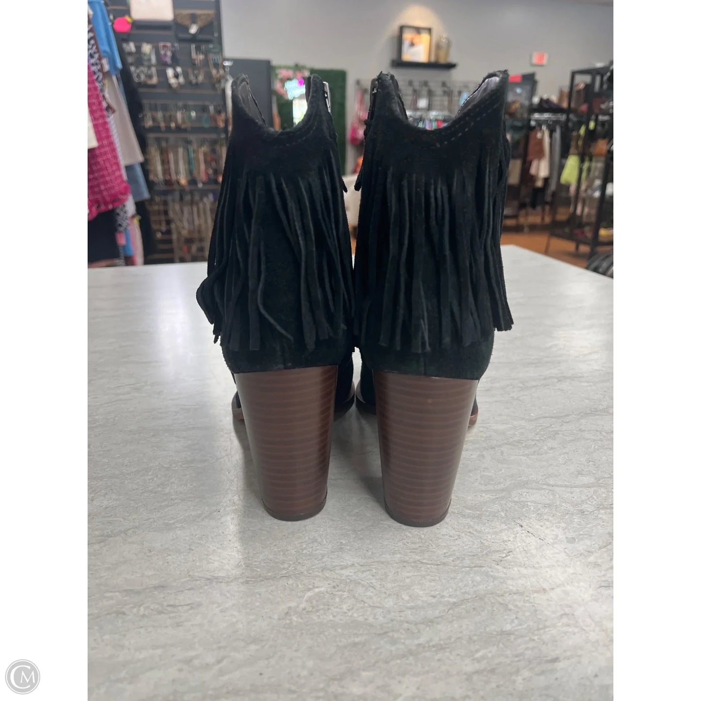 Boots Ankle Heels By Sam Edelman In Black & Brown, Size: 8.5