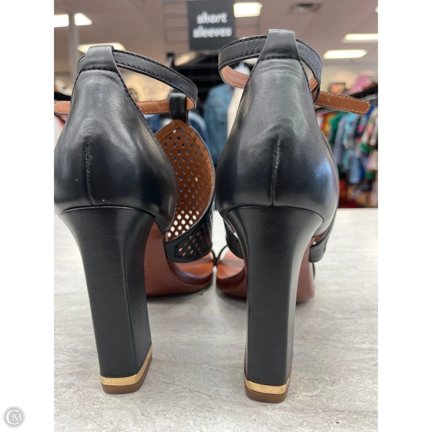 Shoes Heels Block By Tory Burch In Black & Brown, Size: 8.5