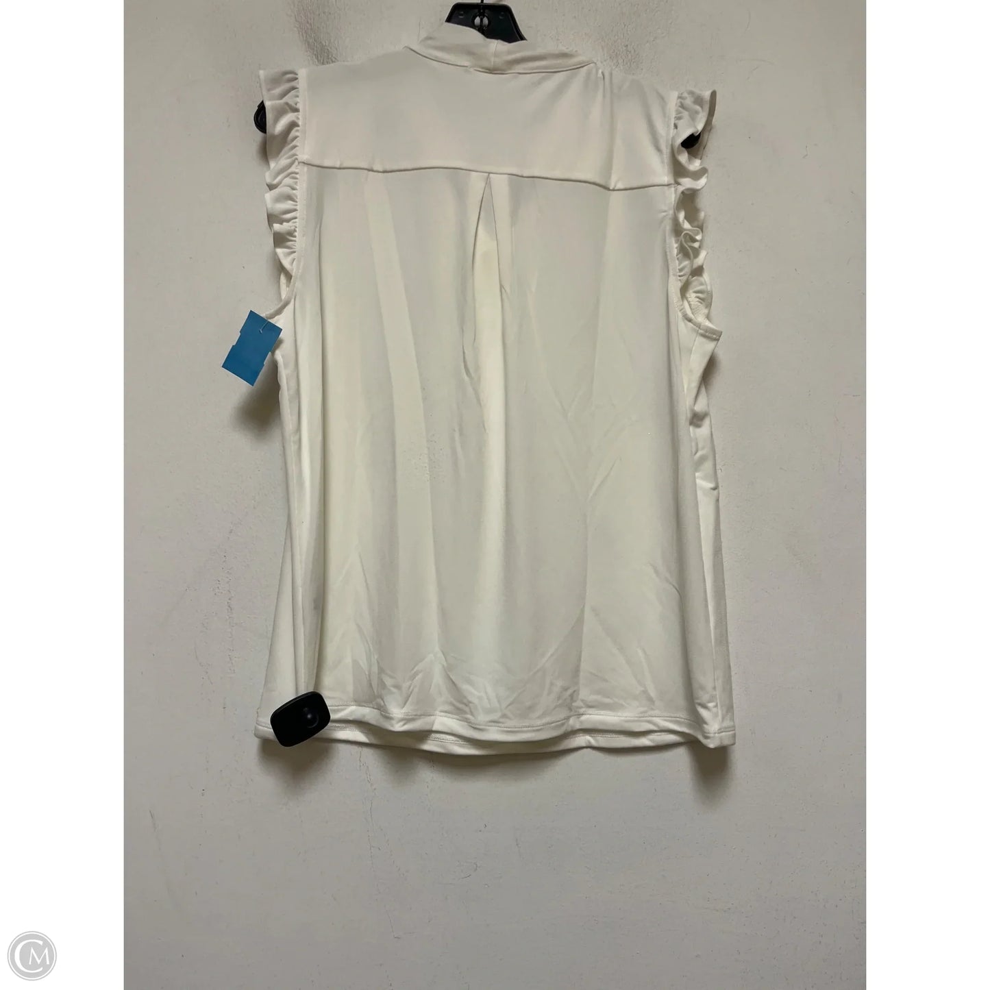 Top Short Sleeve By Calvin Klein In Cream, Size: L