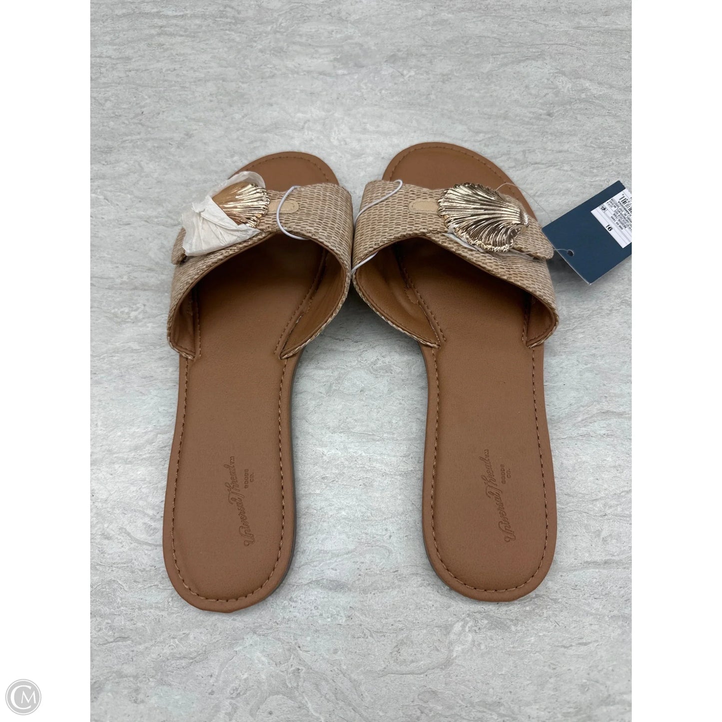 Sandals Flats By Universal Thread In Gold & Tan, Size: 9.5