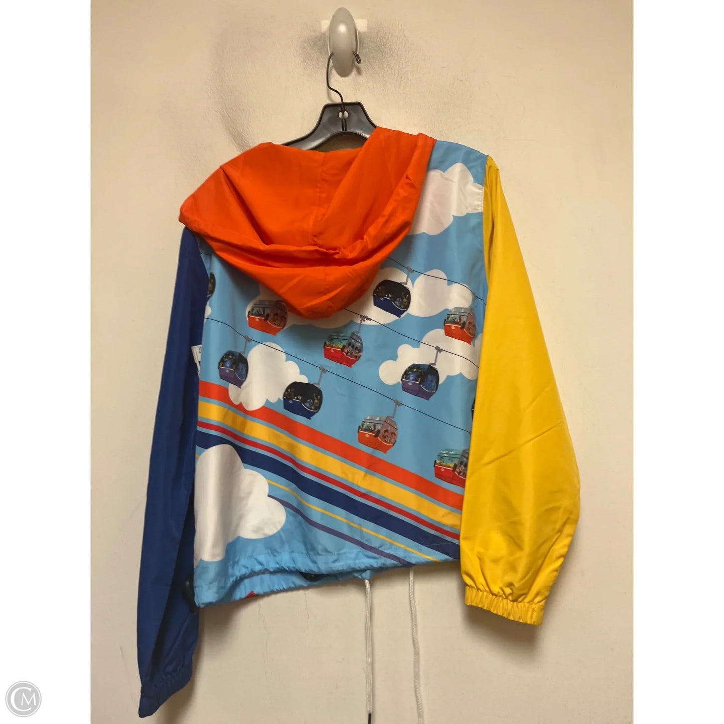Jacket Windbreaker By Disney In Blue & Orange, Size: M