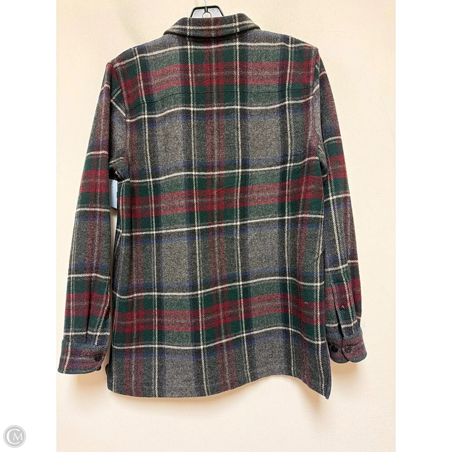 Jacket Shirt By Lauren By Ralph Lauren In Plaid Pattern, Size: S