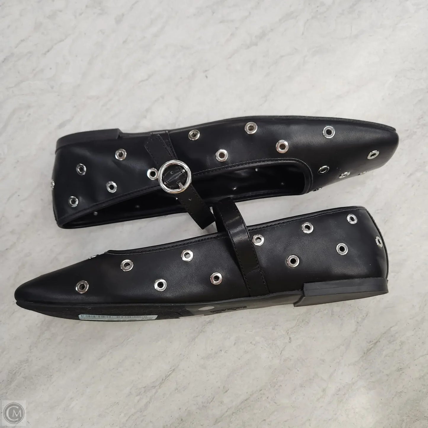 Shoes Flats By Inc In Black & Silver, Size: 9.5