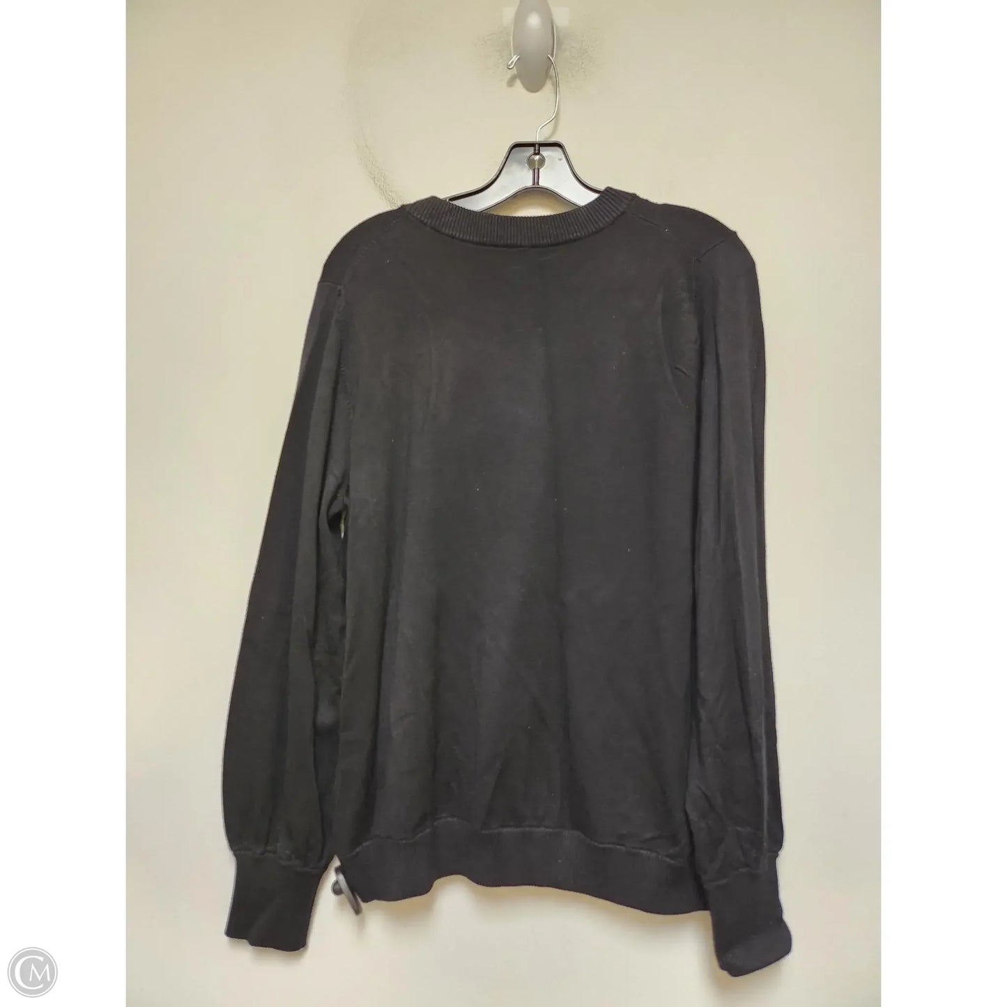 Top Long Sleeve Designer By Karl Lagerfeld In Black, Size: Xl