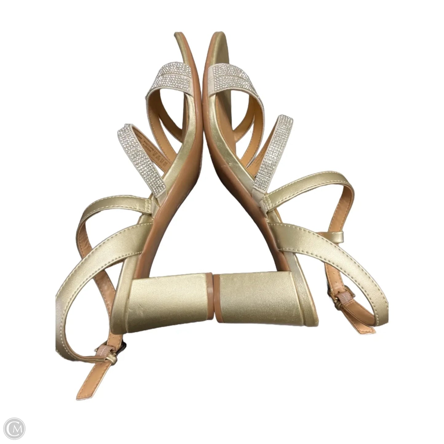 Sandals Heels Block By Naturalizer In Gold, Size: 9