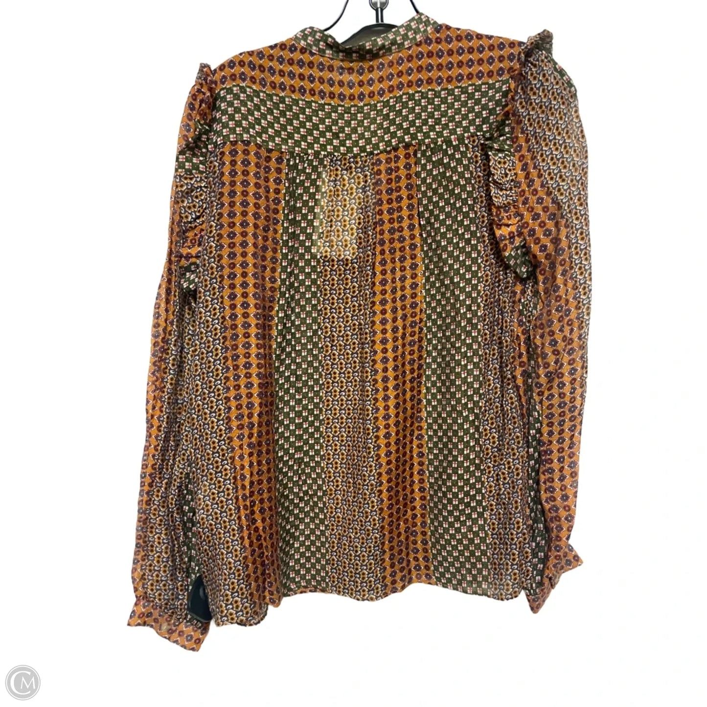 Top Long Sleeve By Clothes Mentor In Green & Orange, Size: S