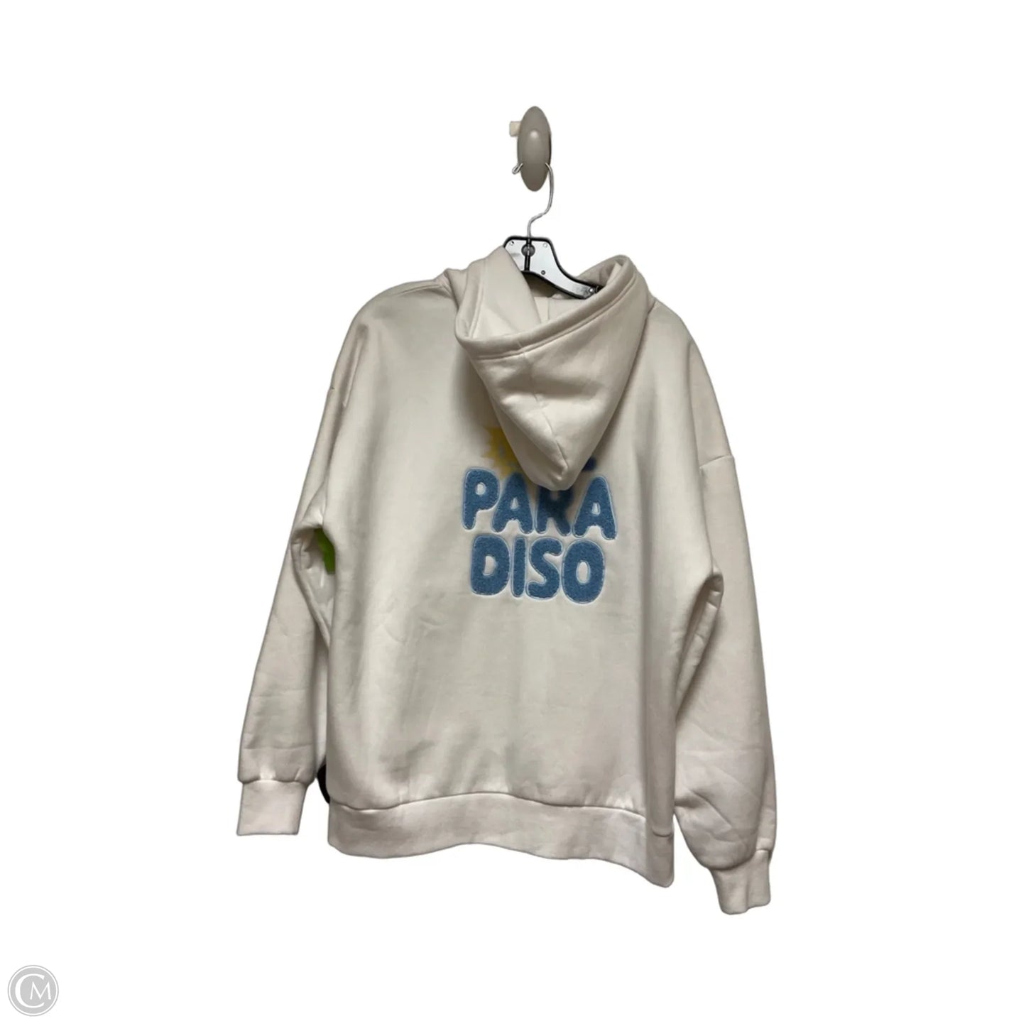 Sweatshirt Hoodie By Clothes Mentor In White, Size: L