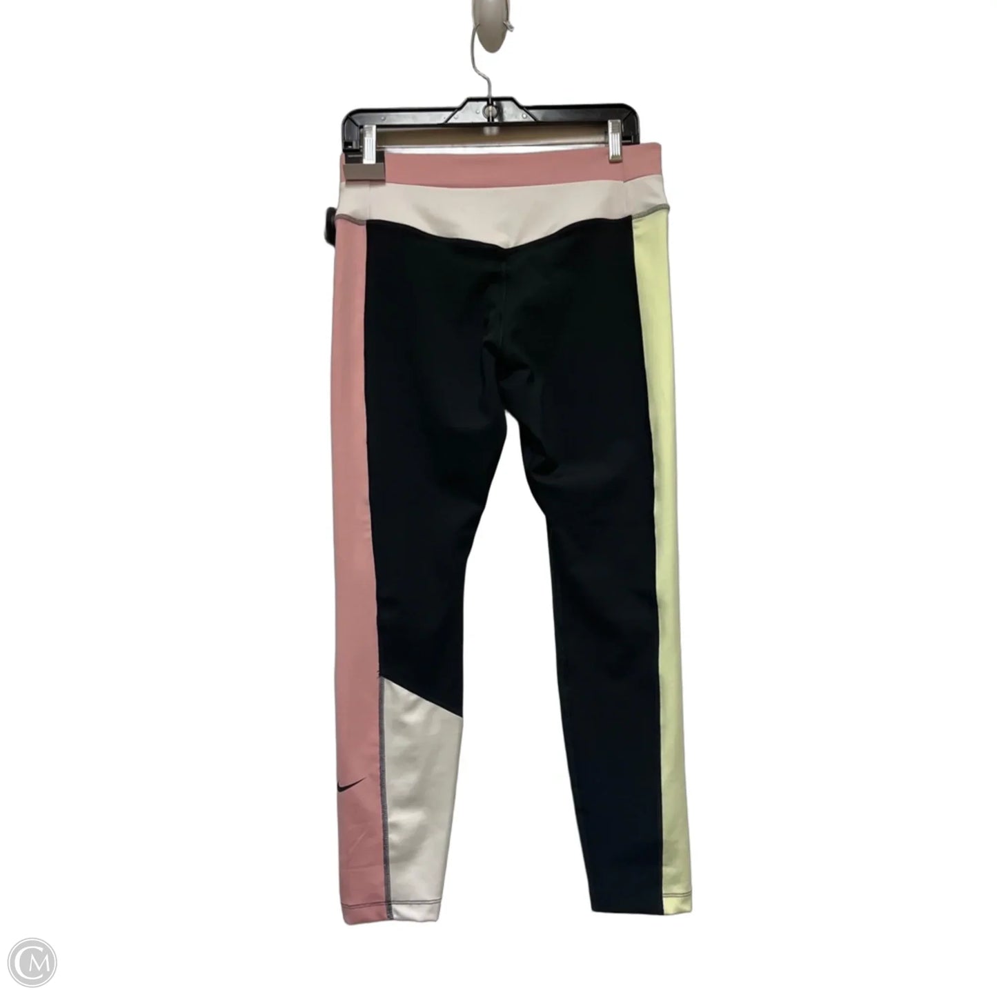 Athletic Leggings By Nike Apparel In Black & Pink, Size: L