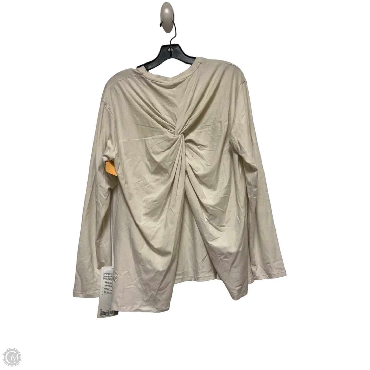 Athletic Top Long Sleeve Crewneck By Lululemon In Cream, Size: M