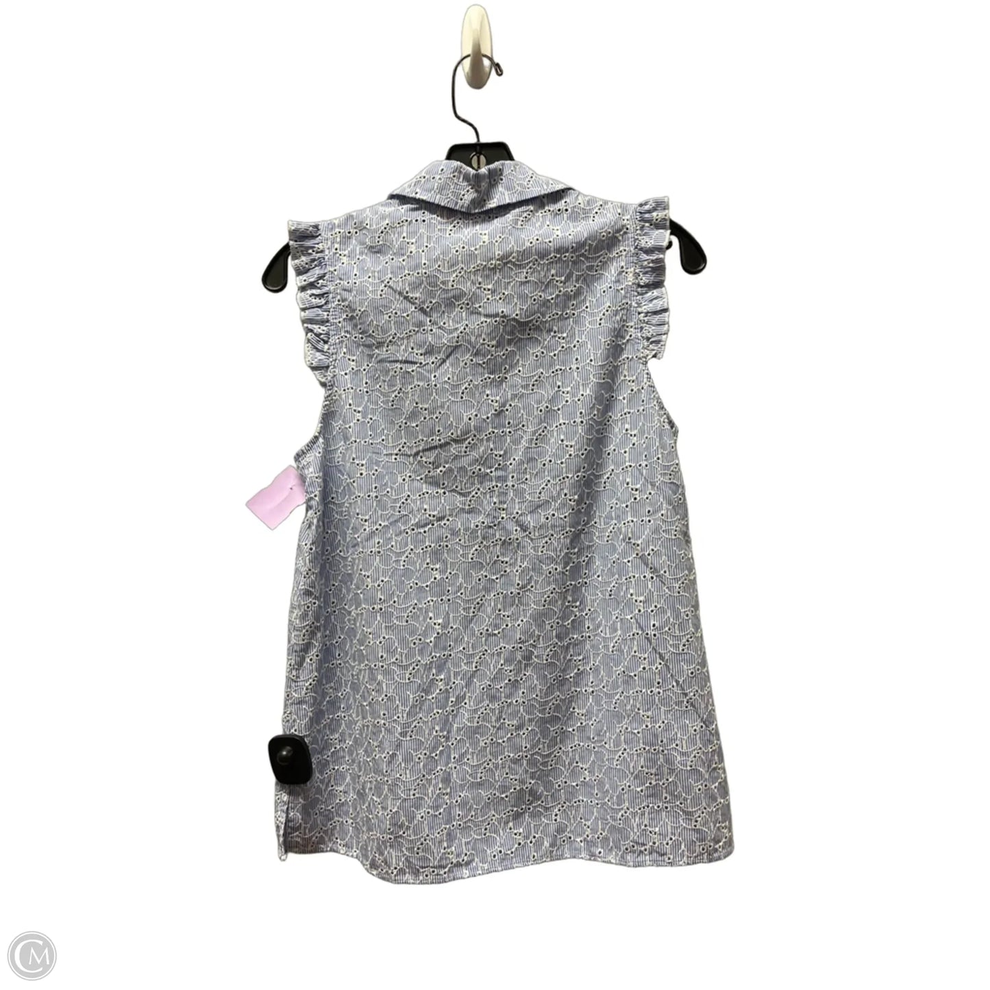 Top Sleeveless Designer By Lilly Pulitzer In Blue & White, Size: S