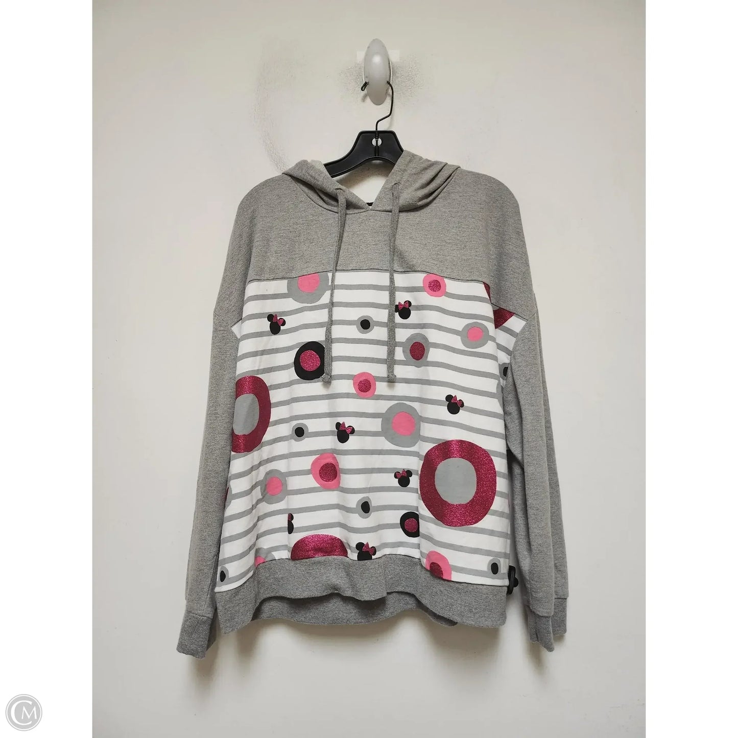 Sweatshirt Hoodie By Disney Store In Grey & Pink, Size: Xxl