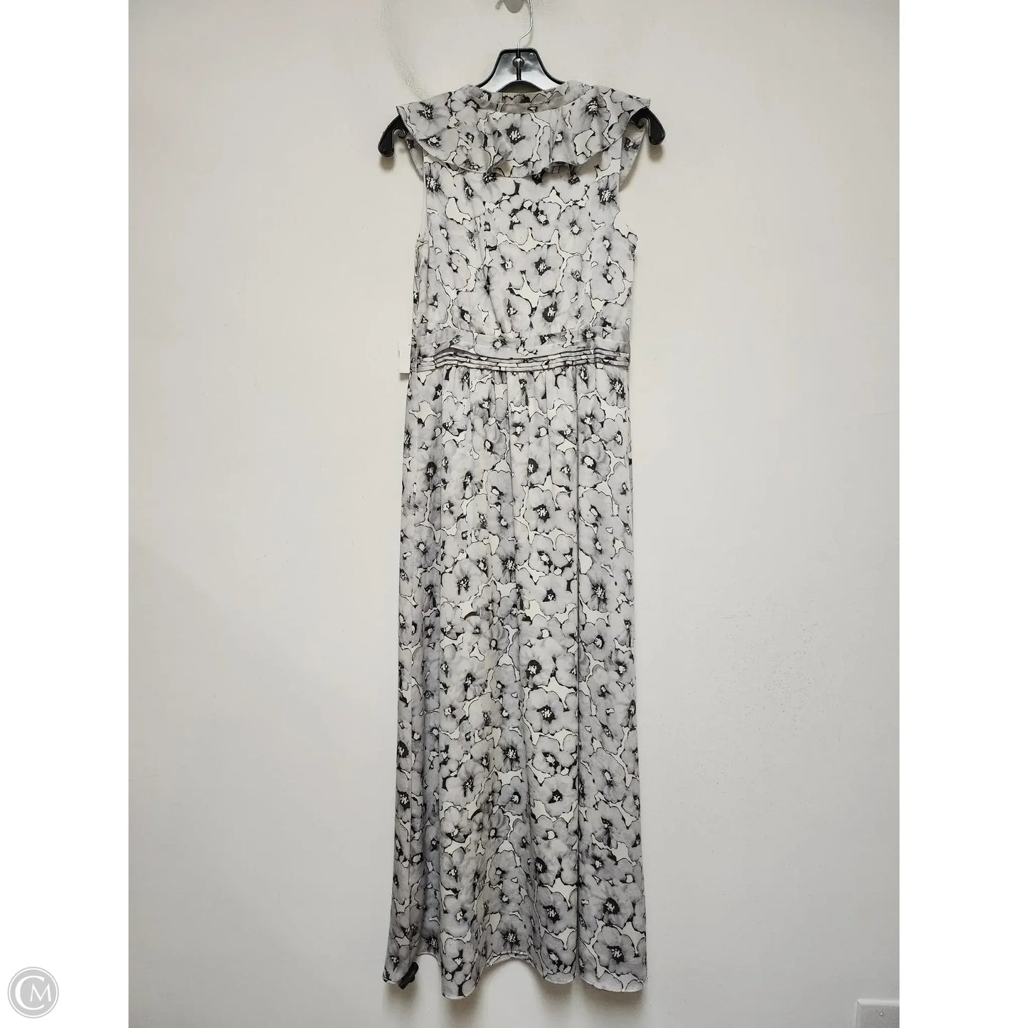 Dress Casual Maxi By Banana Republic In Grey & White, Size: Xs