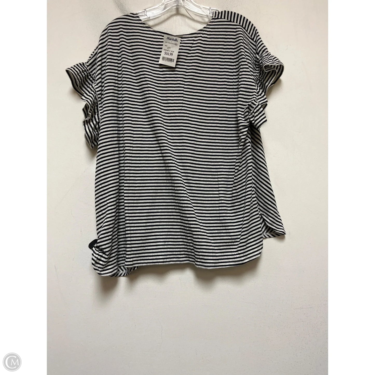 Top Short Sleeve By Max Studio In Striped Pattern, Size: 2x